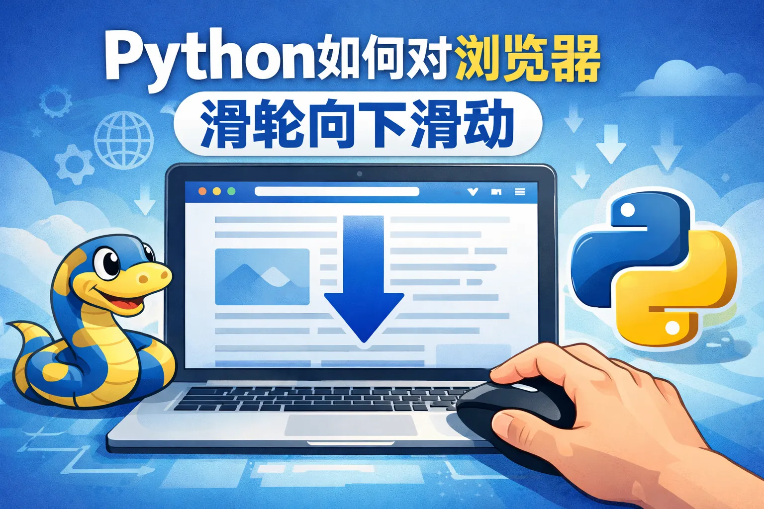 python如何对浏览器滑轮向下滑动