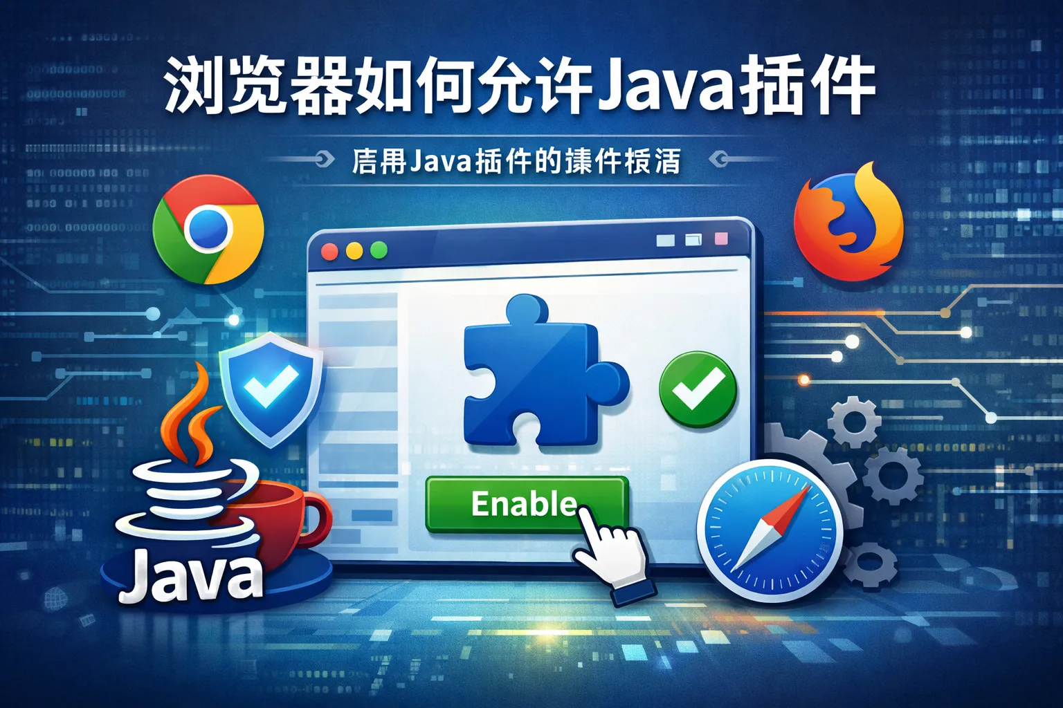 浏览器如何允许java插件