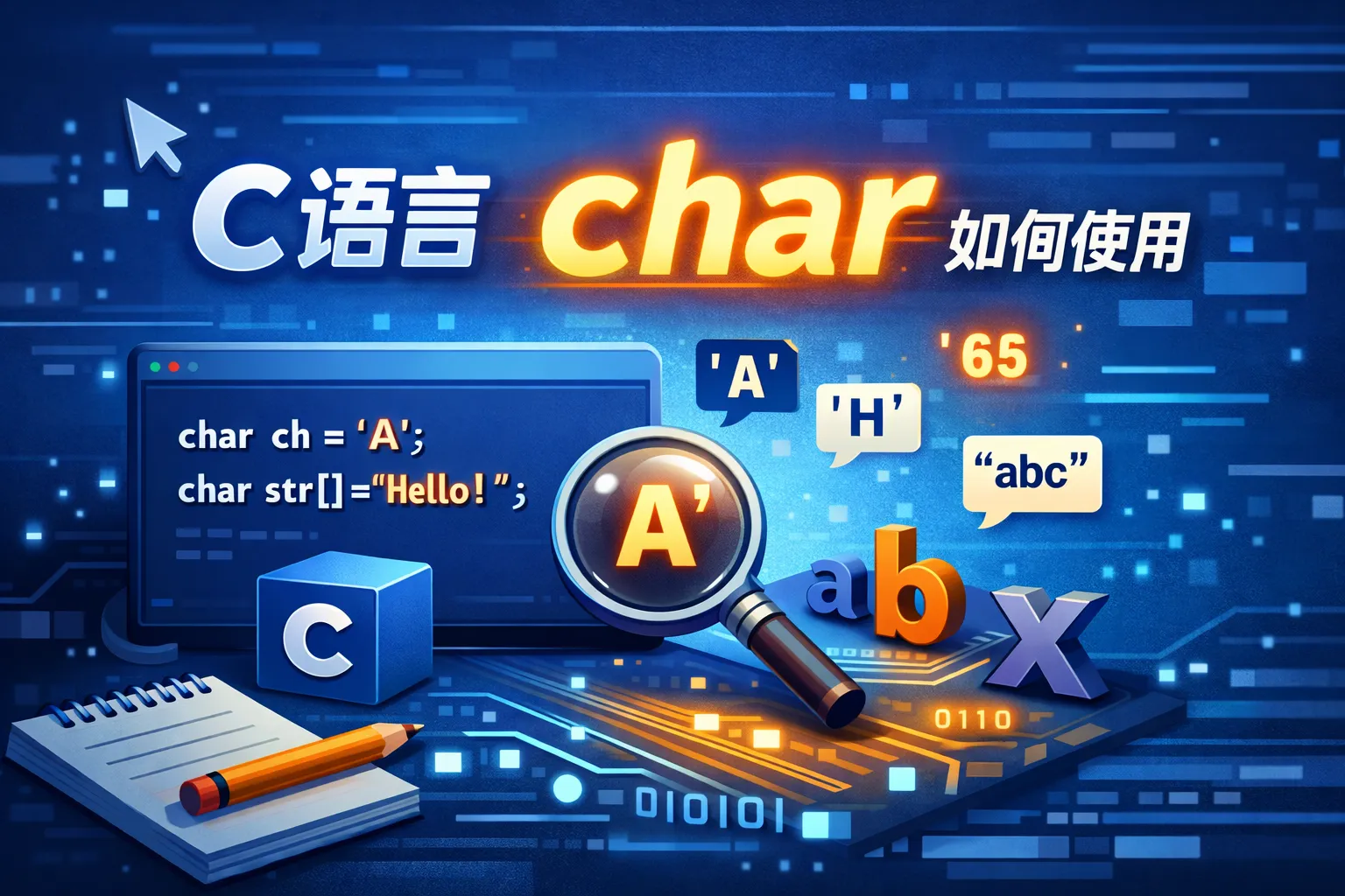 c语言char如何使用