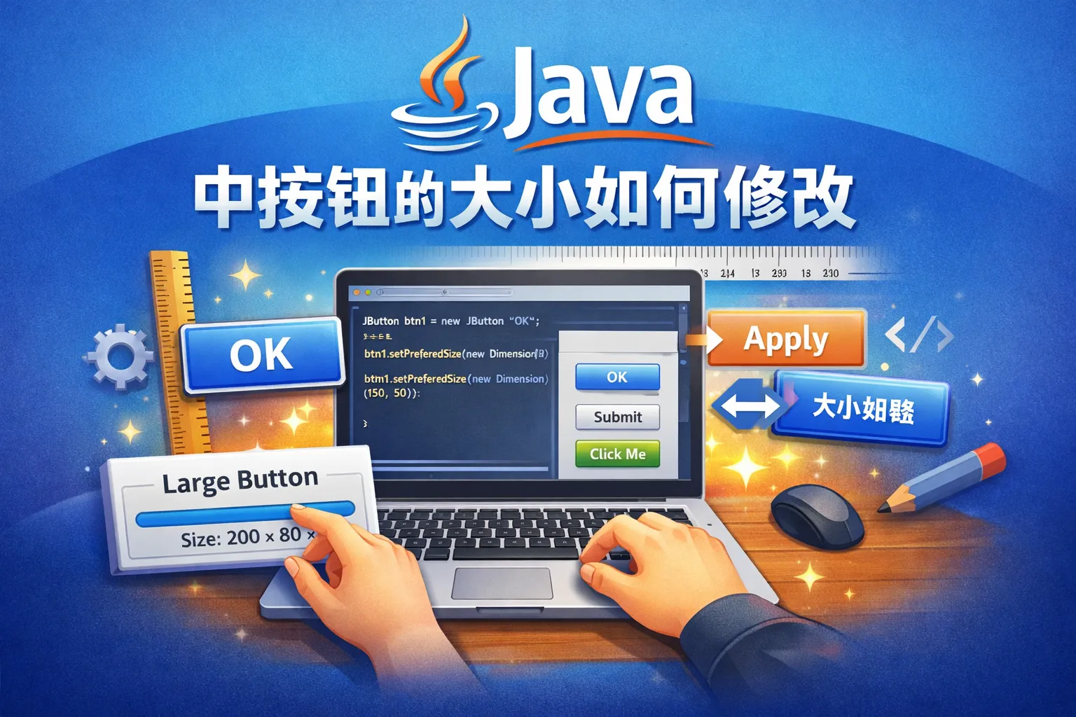 java中按钮的大小如何修改