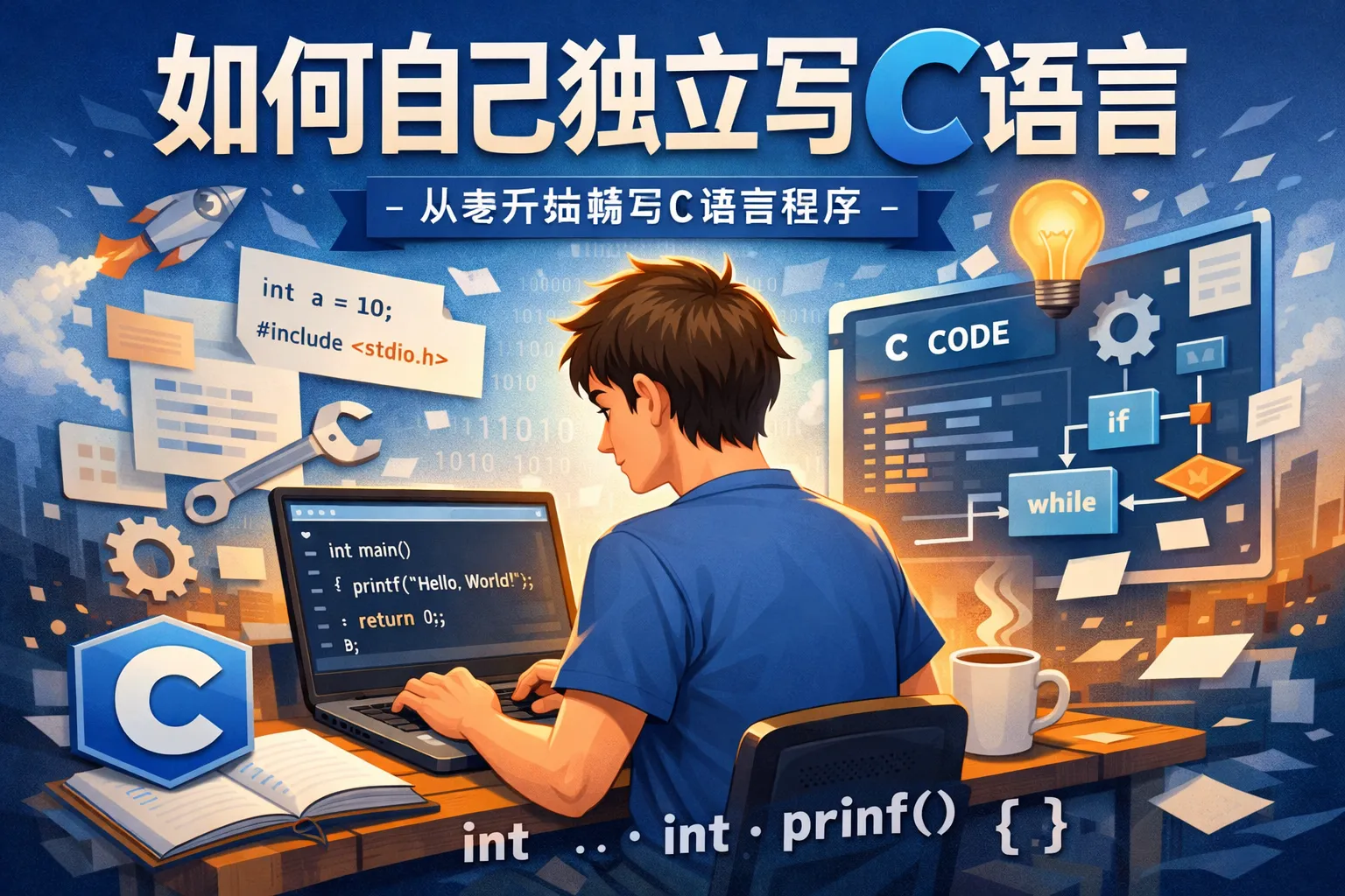 如何自己独立写c语言