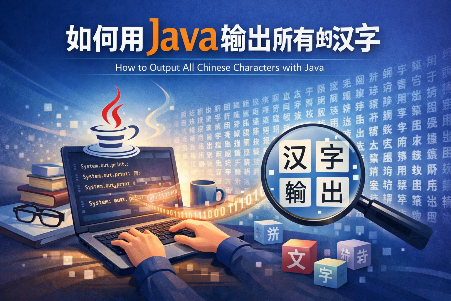 如何用java输出所有的汉字