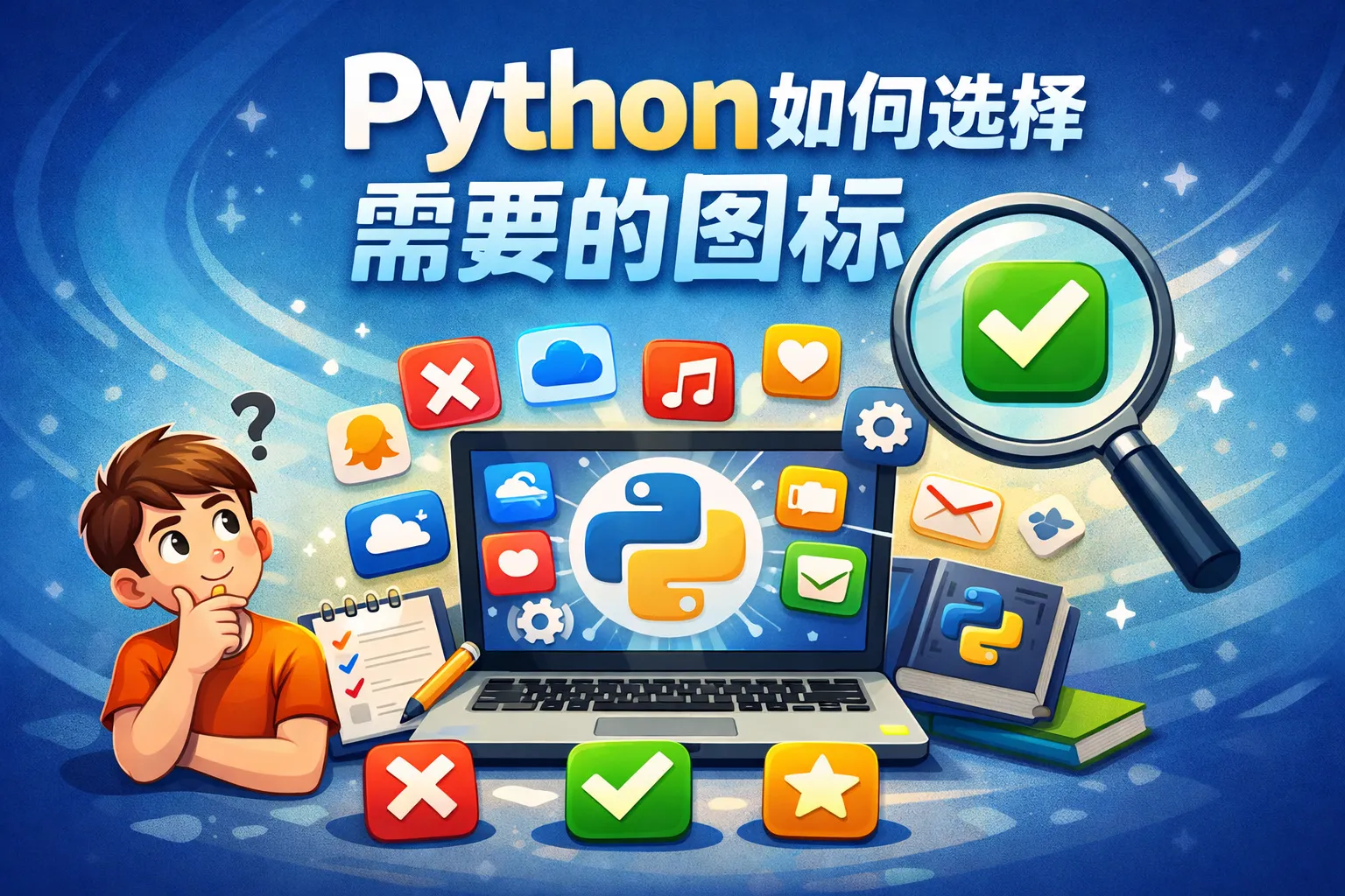 python如何选择需要的图标