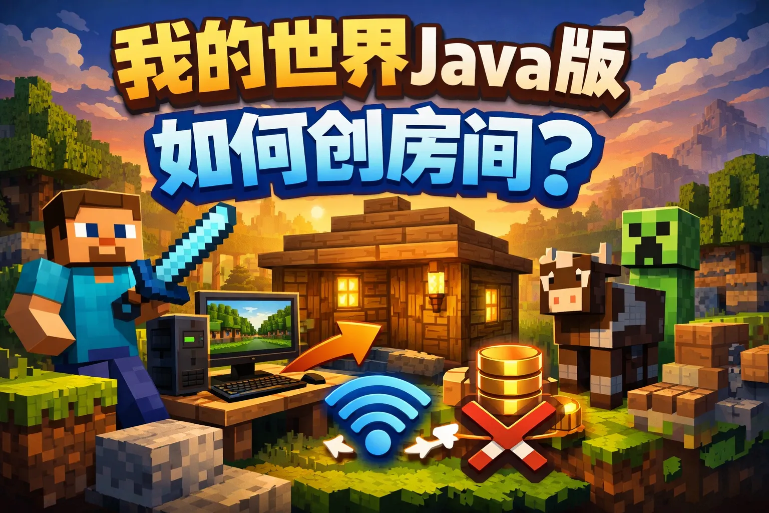 我的世界java版如何创房间