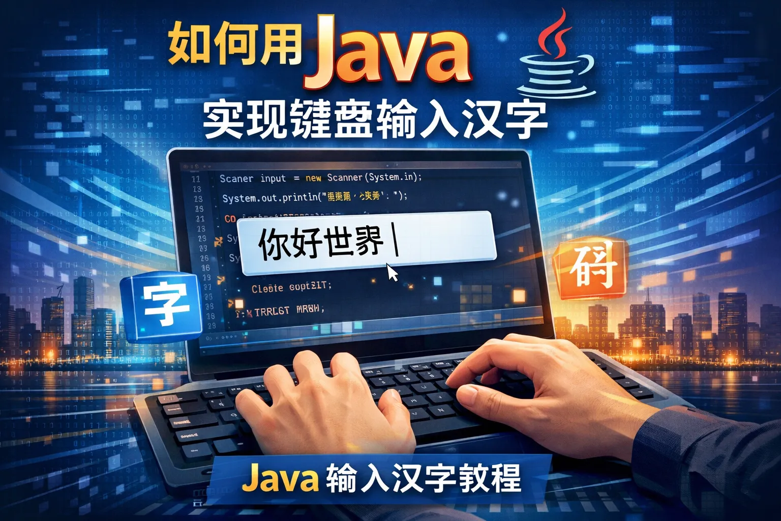 如何用java实现键盘输入汉字