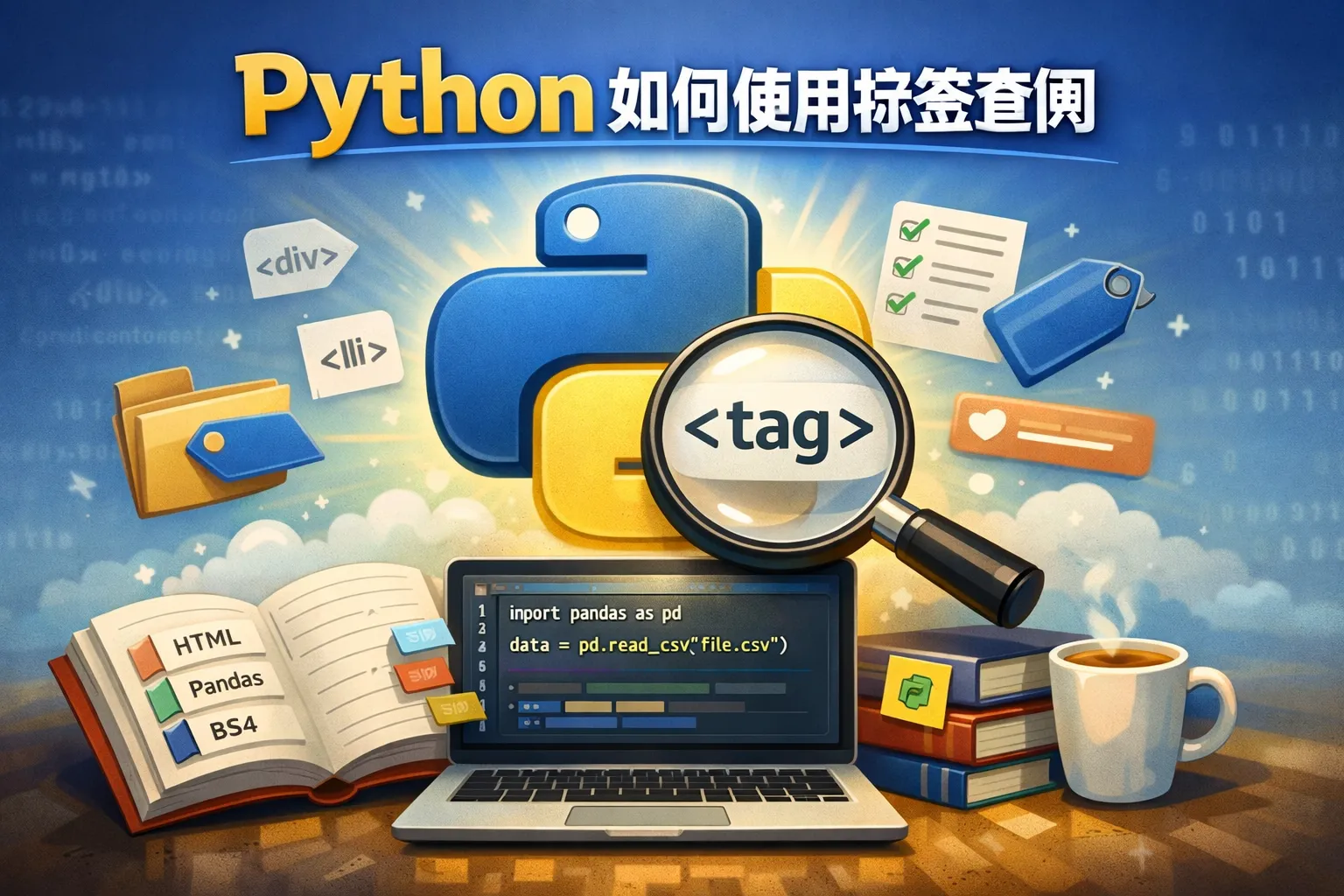 python如何使用标签查阅