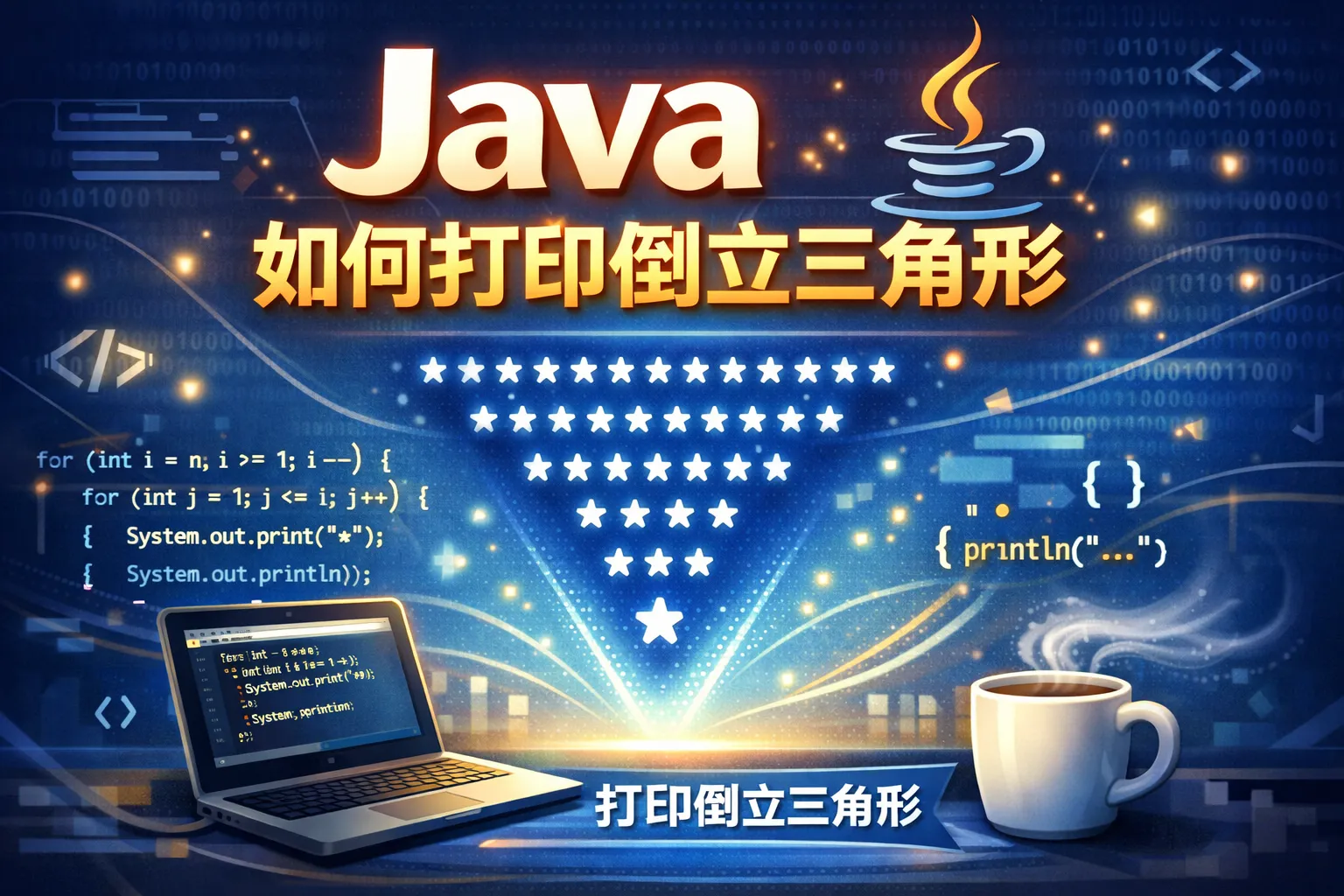 java如何打印倒立三角形