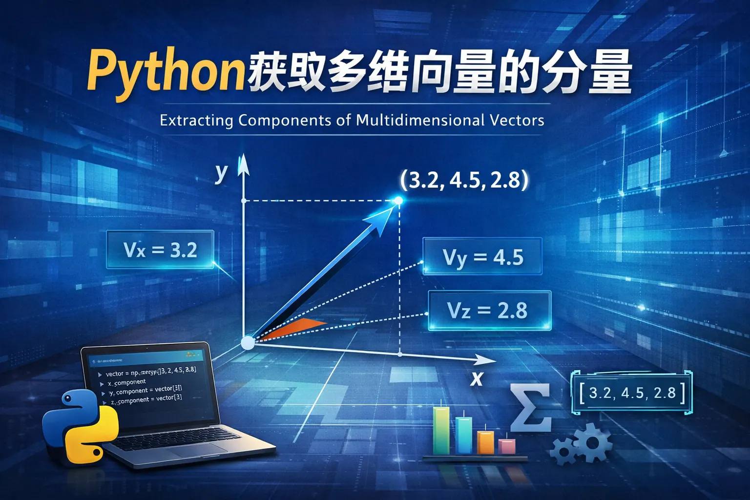 python获取多维向量的分量