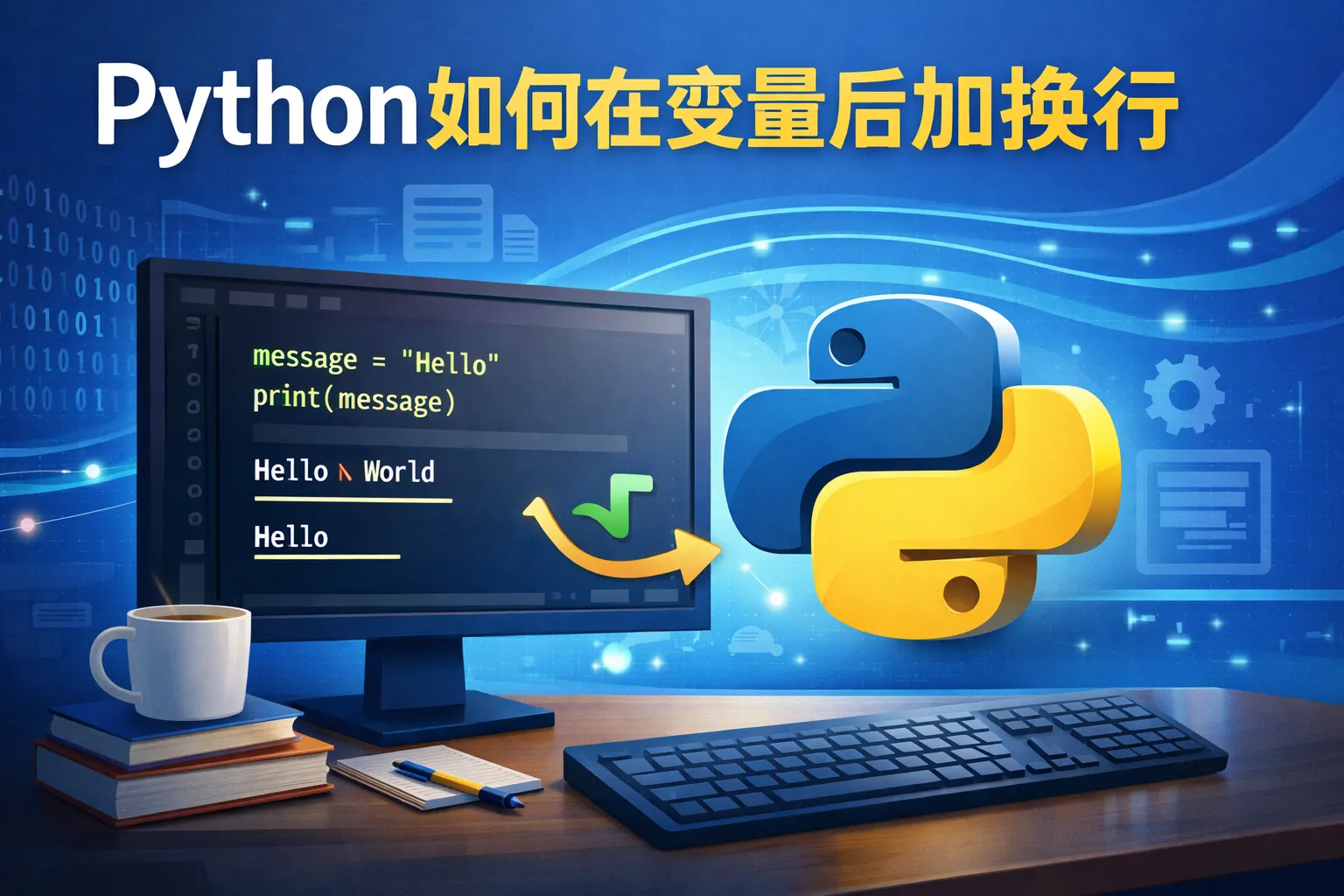python如何在变量后加换行