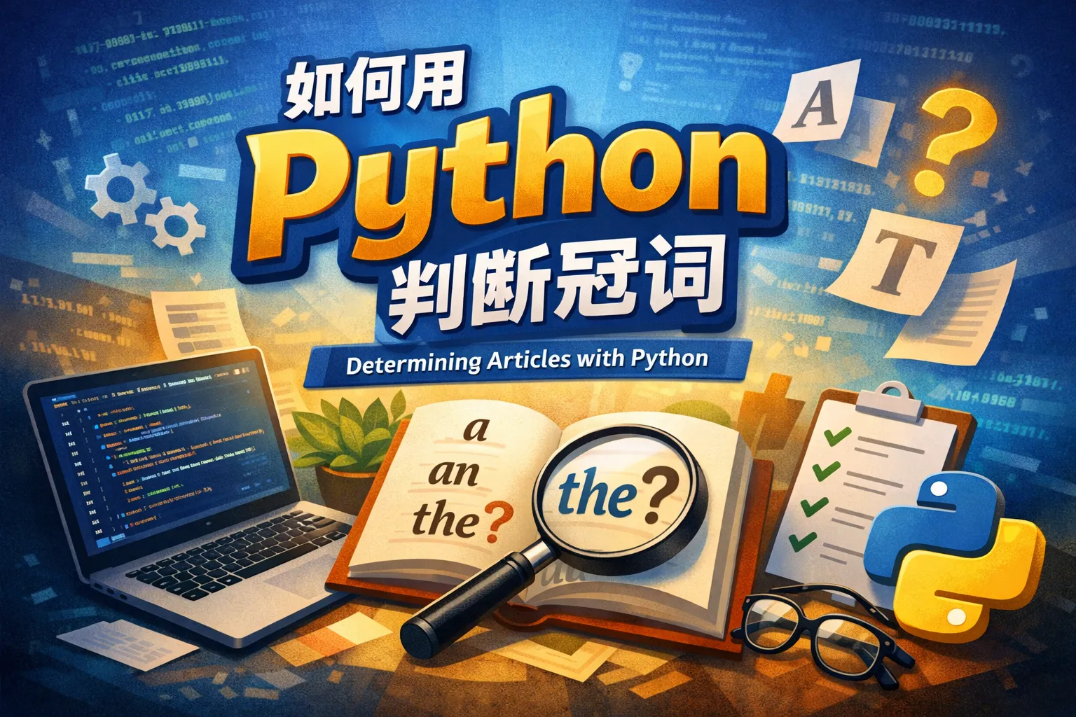 如何用python判断冠词