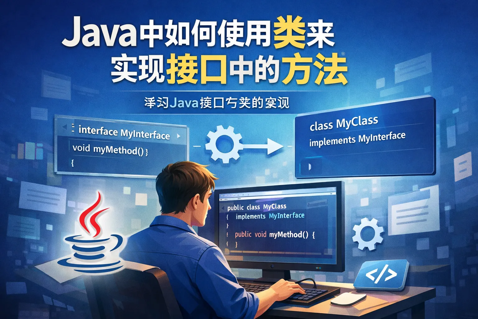 java中如何使用类来实现接口中的方法
