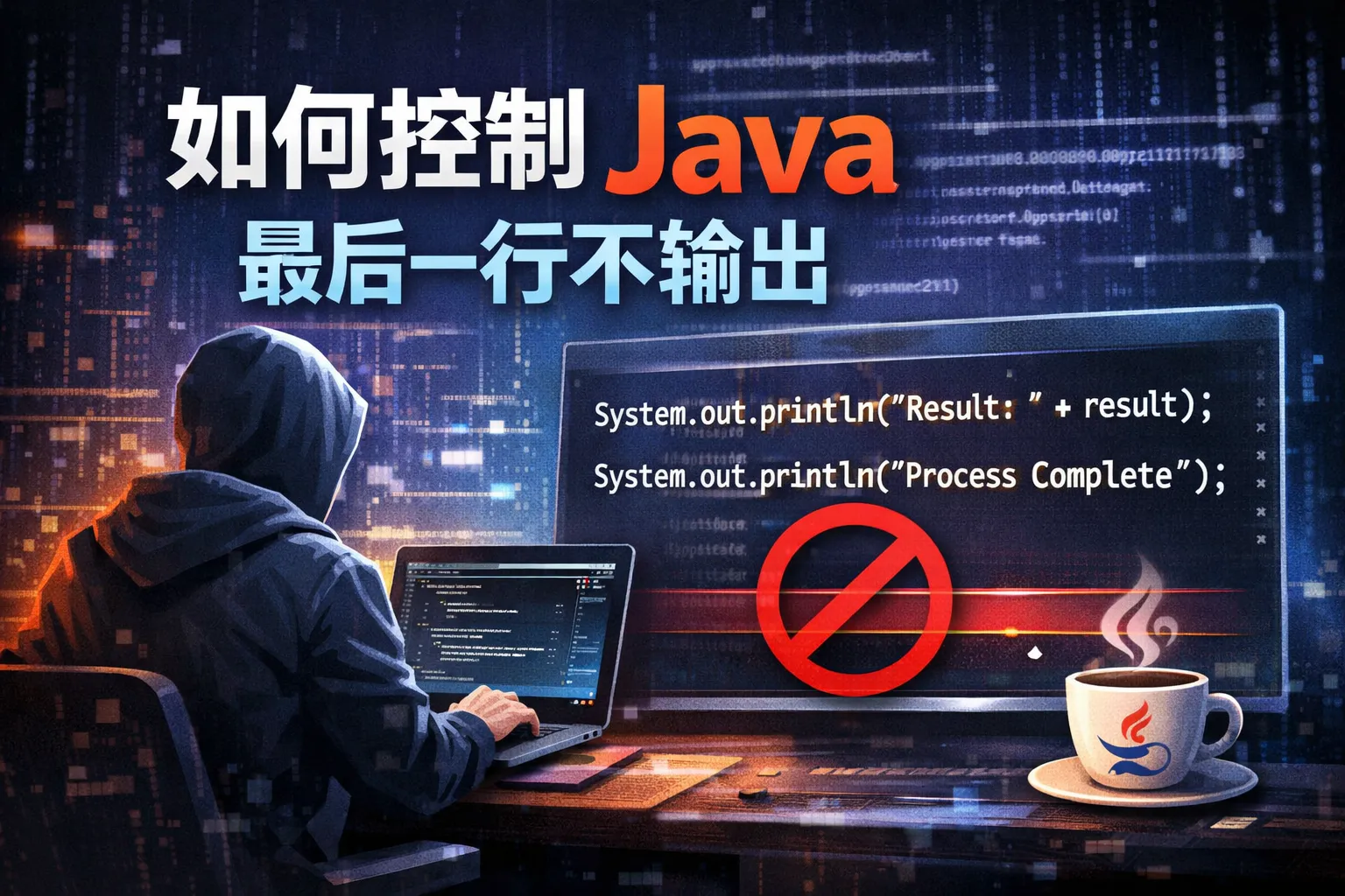 如何控制java最后一行不输出