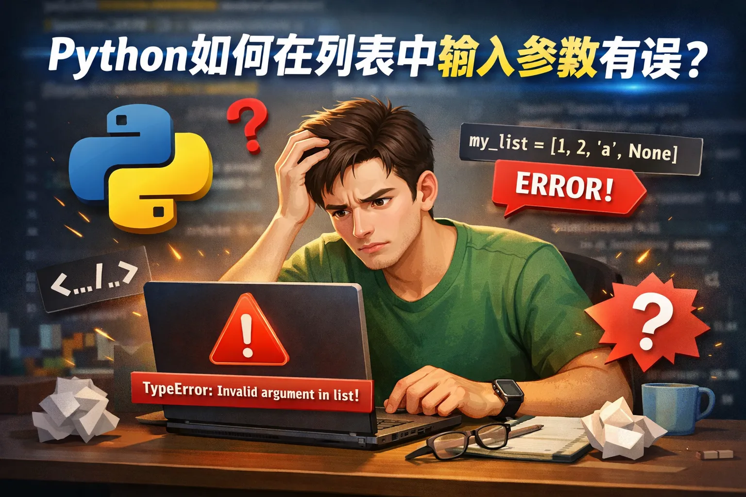 python如何在列表中输入参数有误