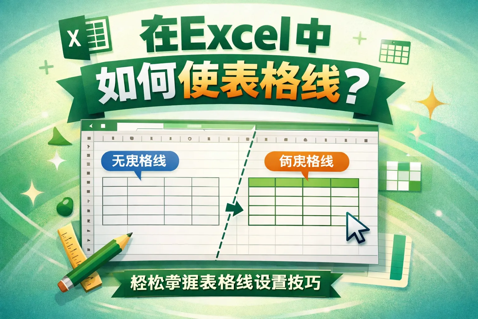 在excel中如何使表格线
