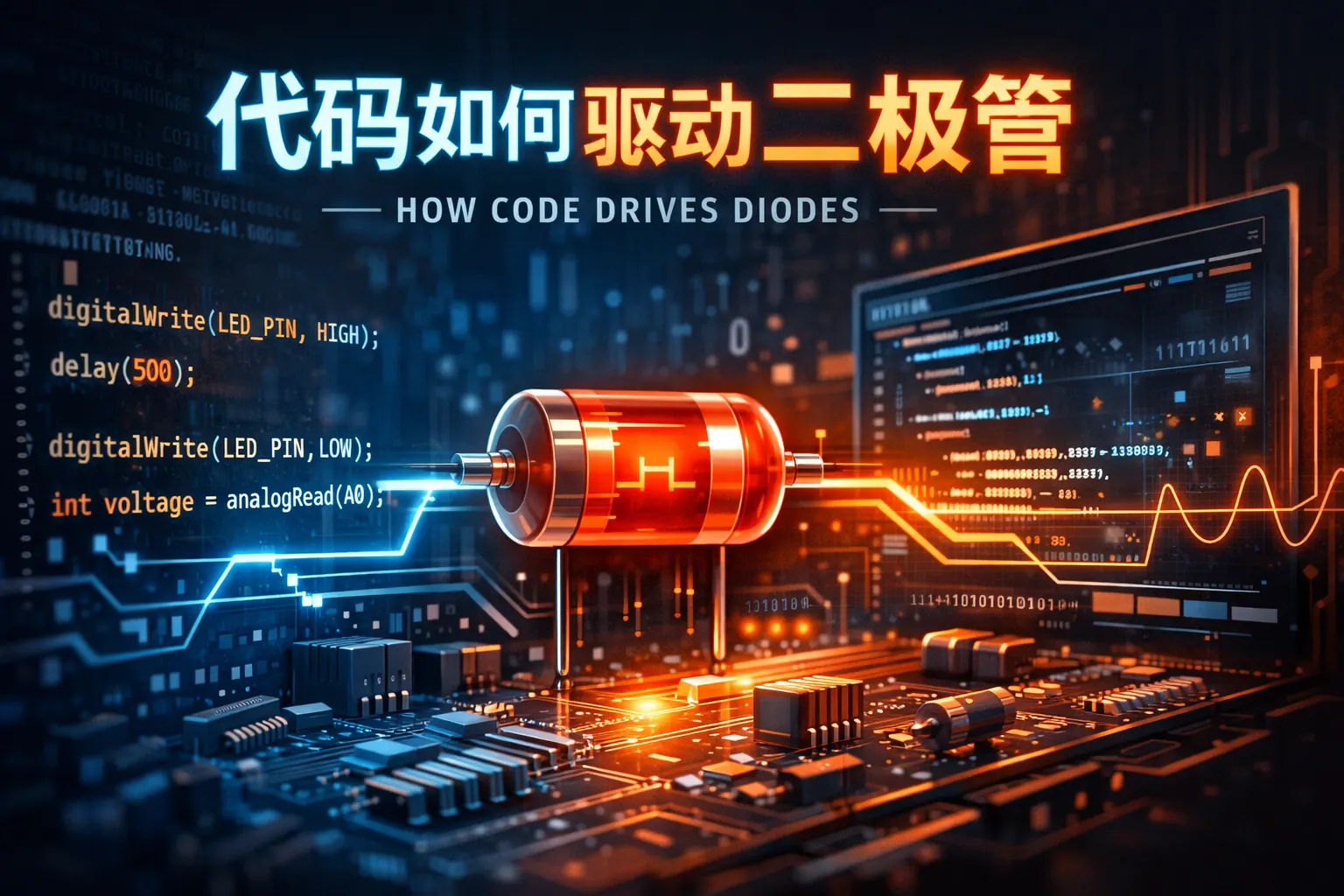 代码如何驱动二极管