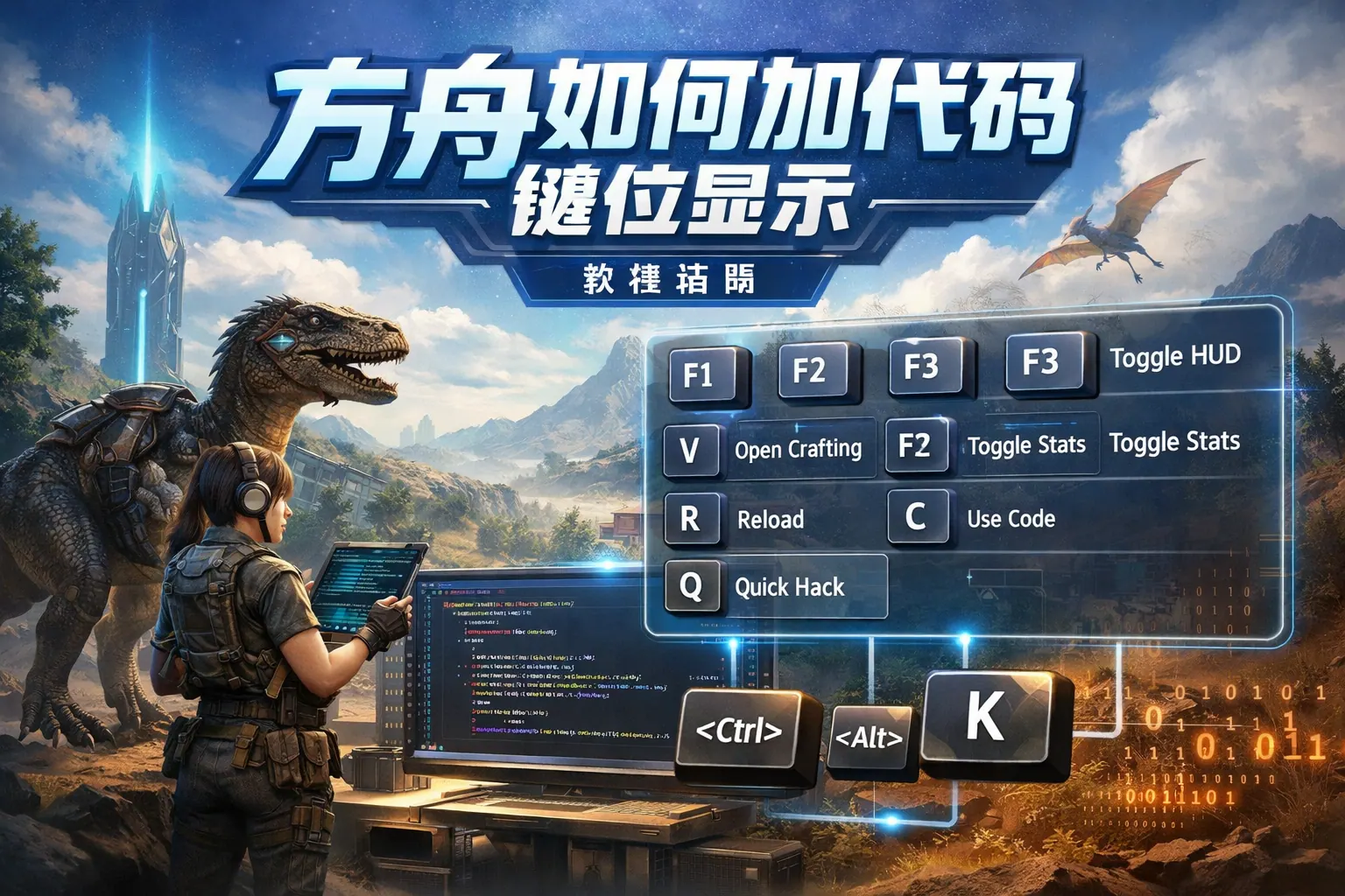 方舟如何加代码键位显示