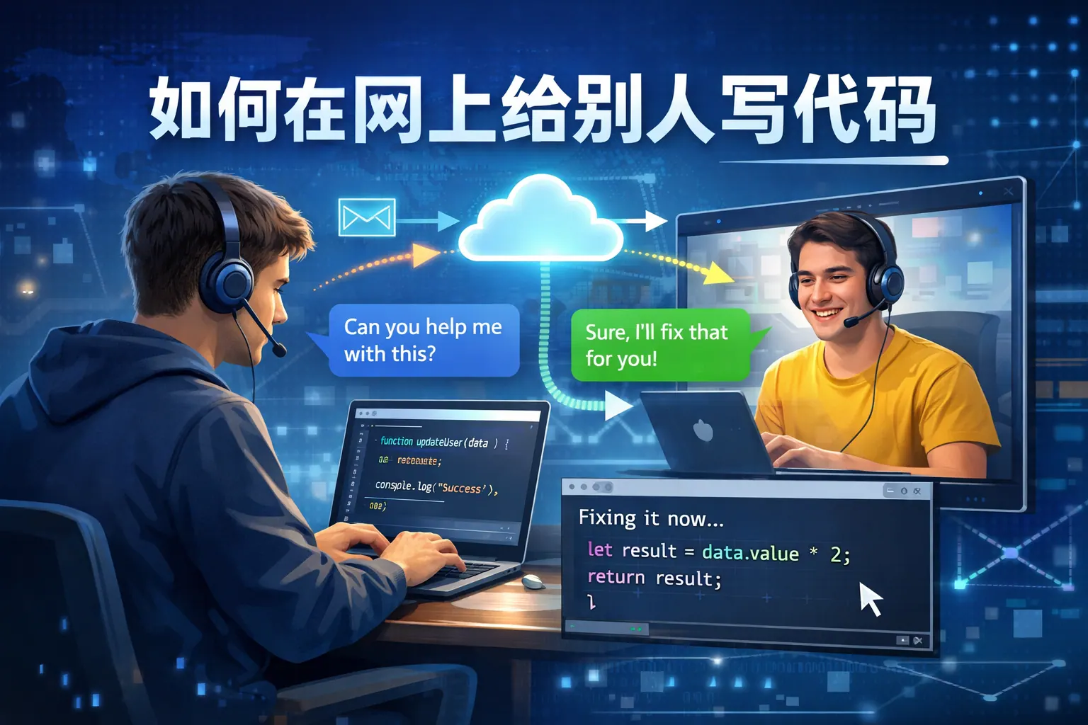 如何在网上给别人写代码