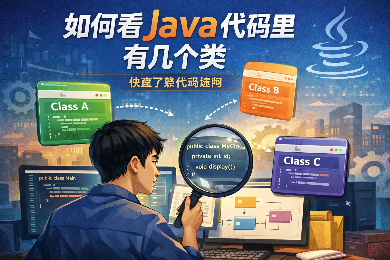 如何看java代码里有几个类