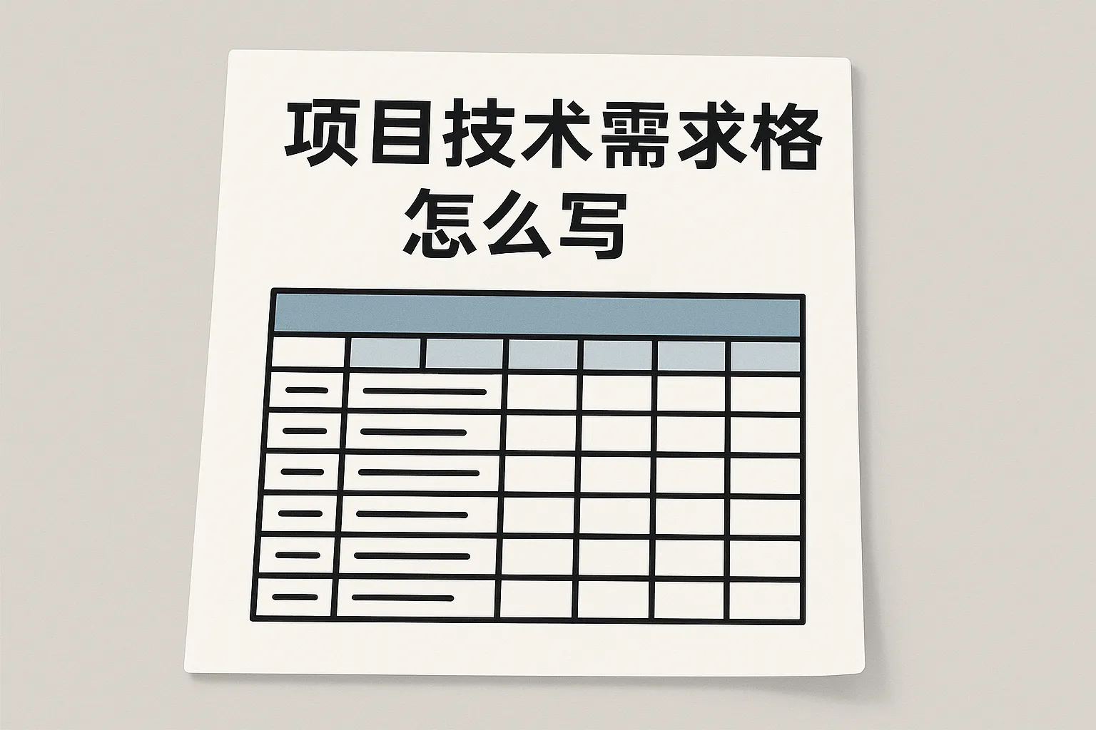 项目技术需求表格怎么写