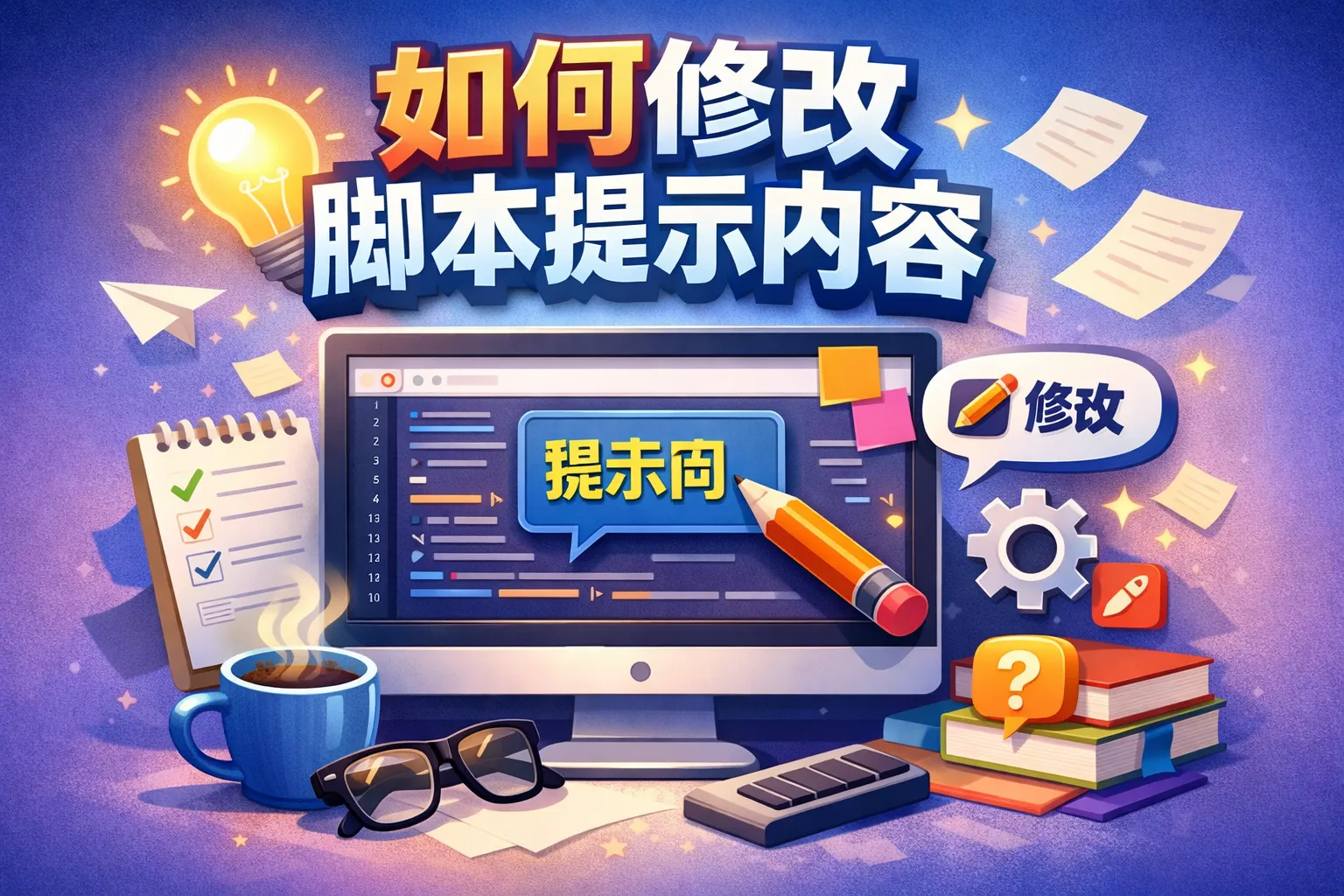 如何修改脚本提示内容