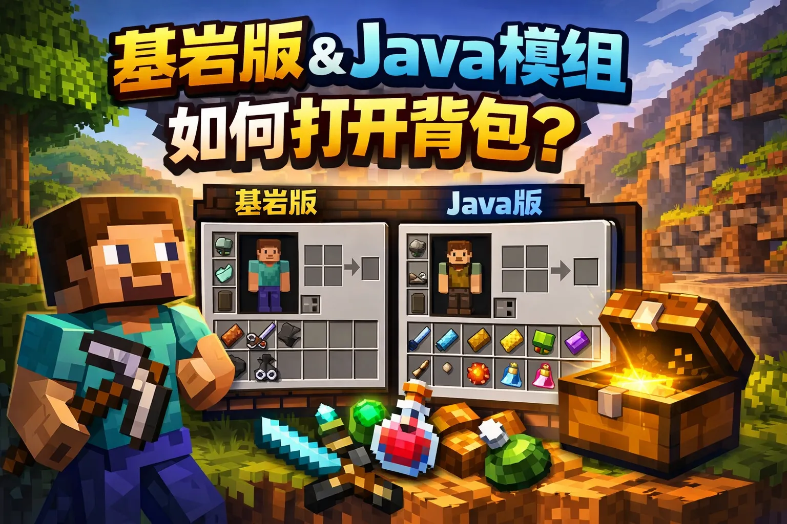 基岩版java模组如何打开背包