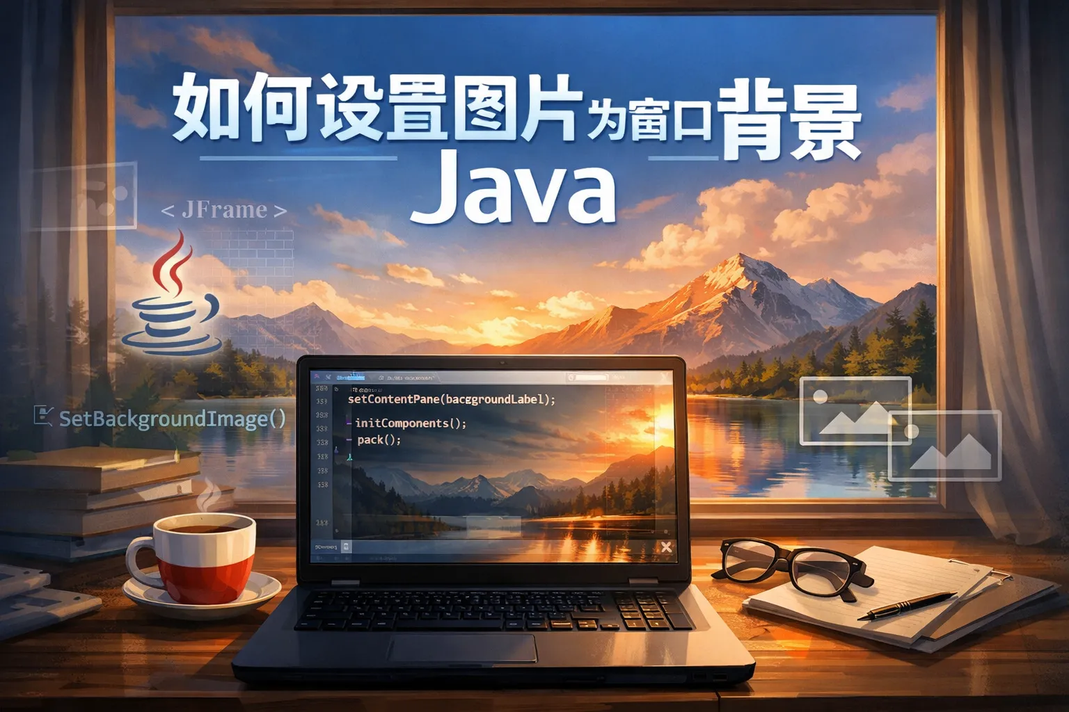 如何设置图片为窗口背景java