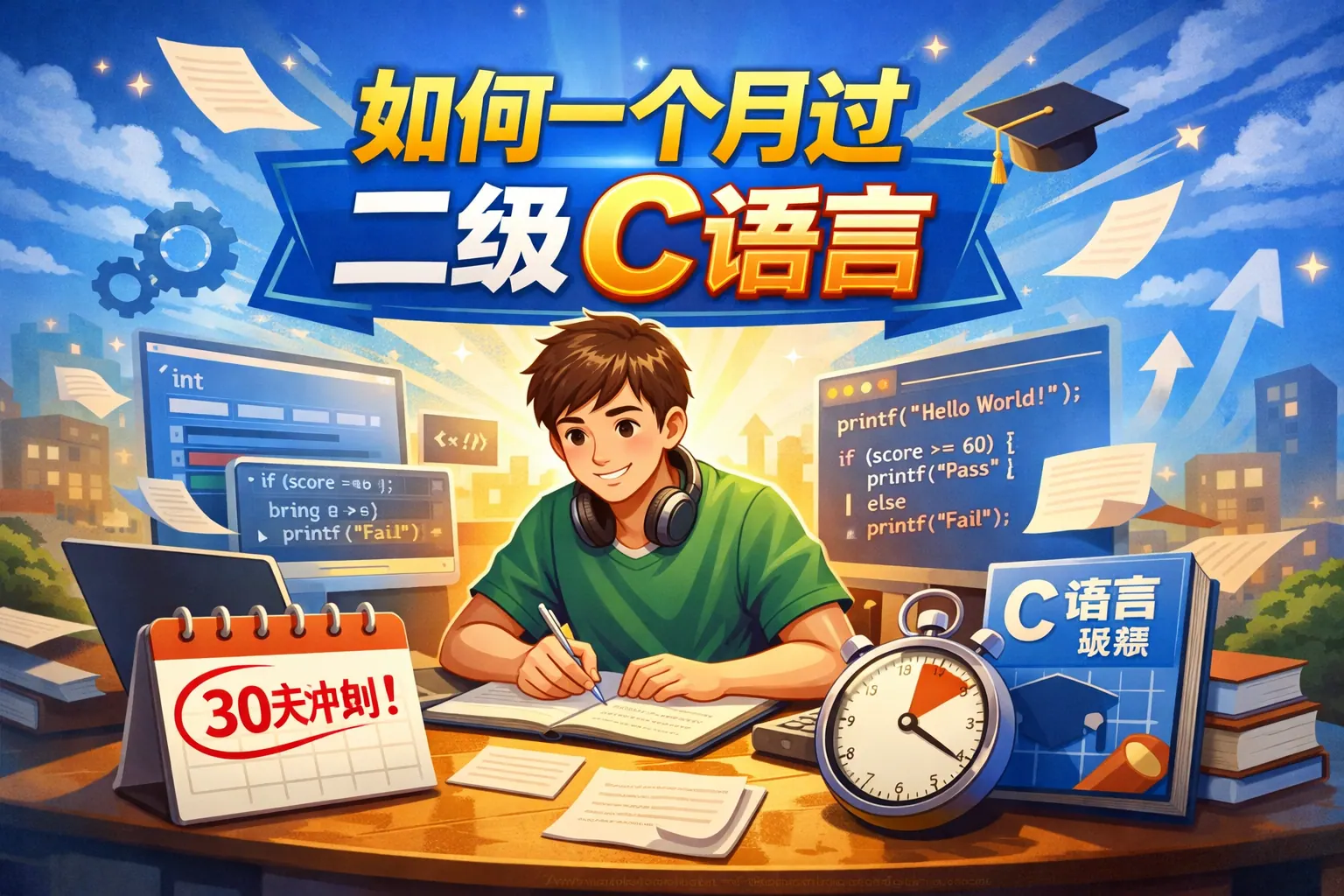如何一个月过二级c语言