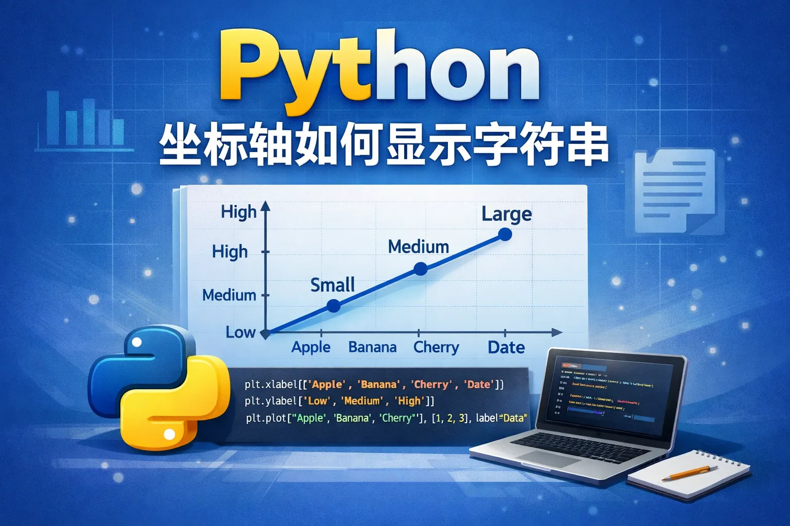 Python 坐标轴如何显示字符串