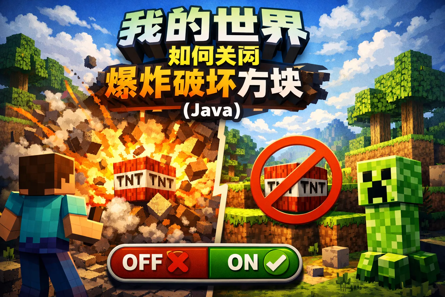我的世界如何关闭爆炸破坏方块java