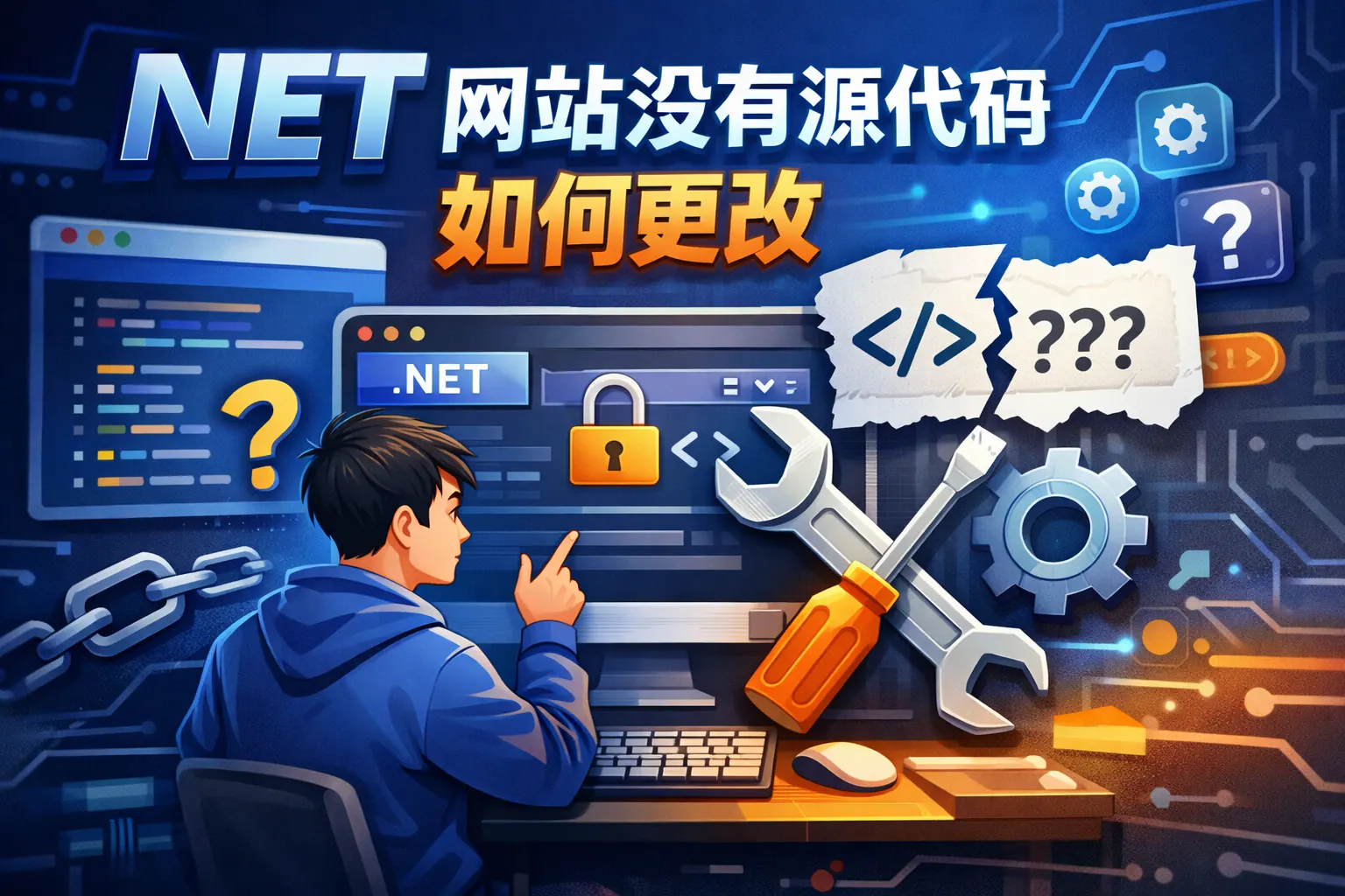 net网站没有源代码 如何更改