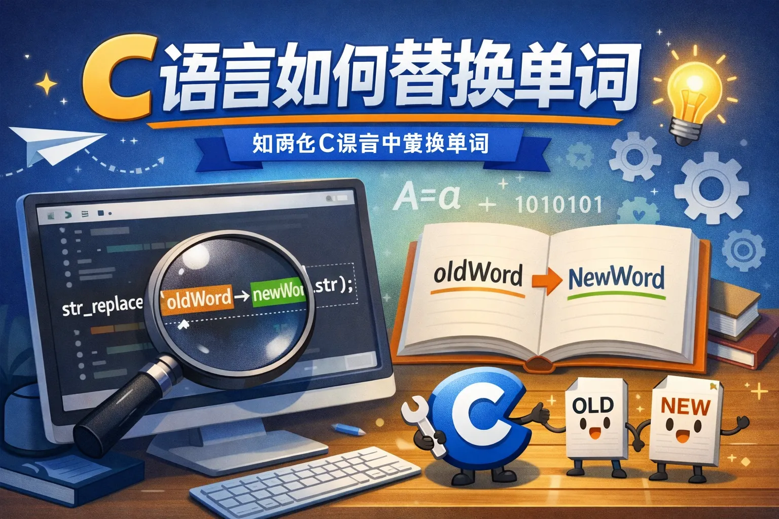 c语言如何替换单词