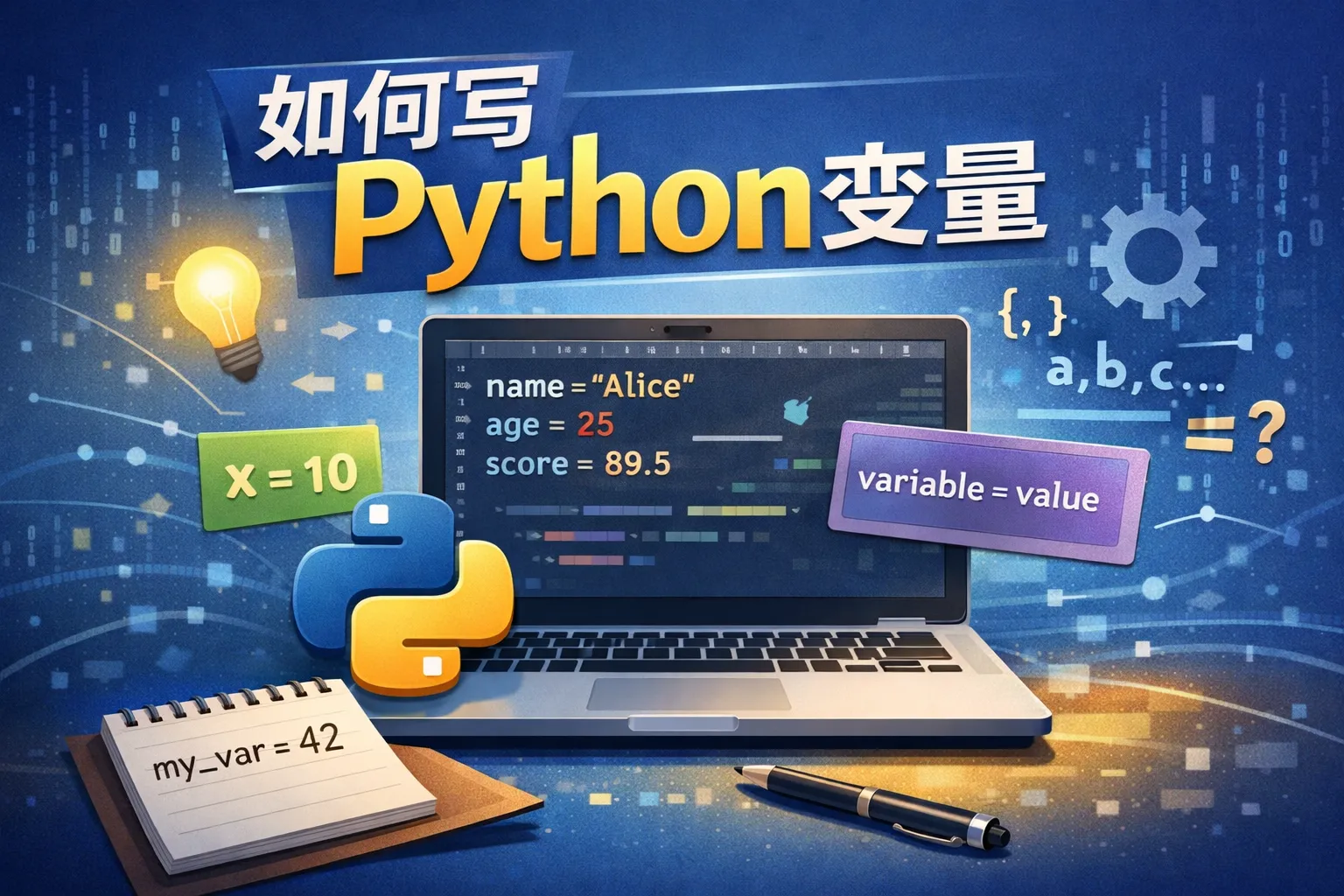 如何写python变量