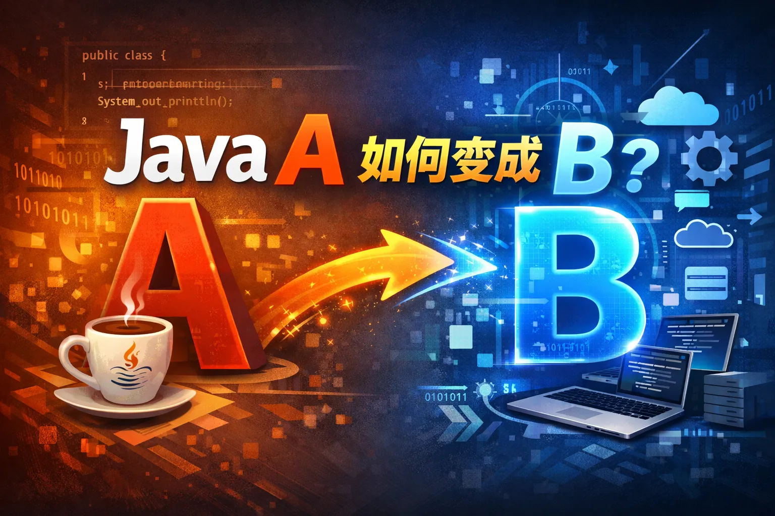 java a 如何变成 b