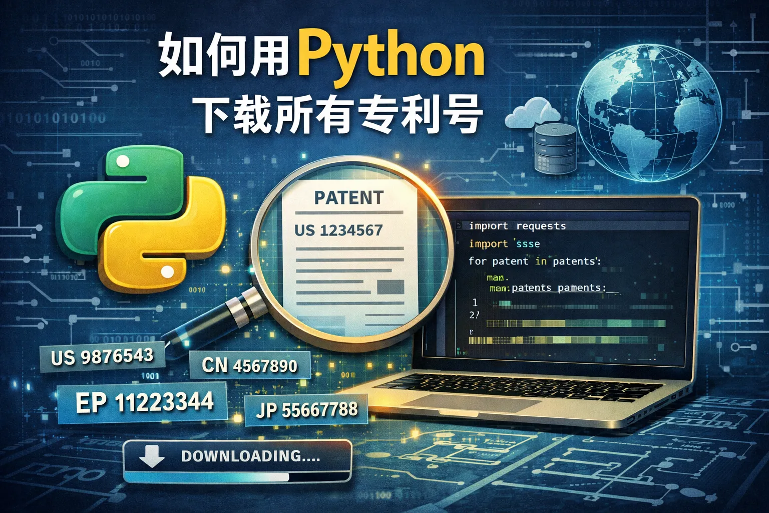 如何用python下载所有专利号