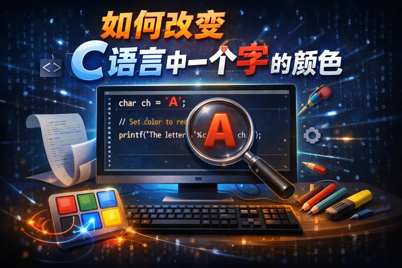 如何改变c语言中一个字的颜色