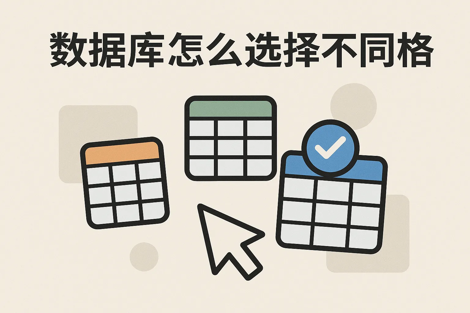 数据库怎么选择不同表格