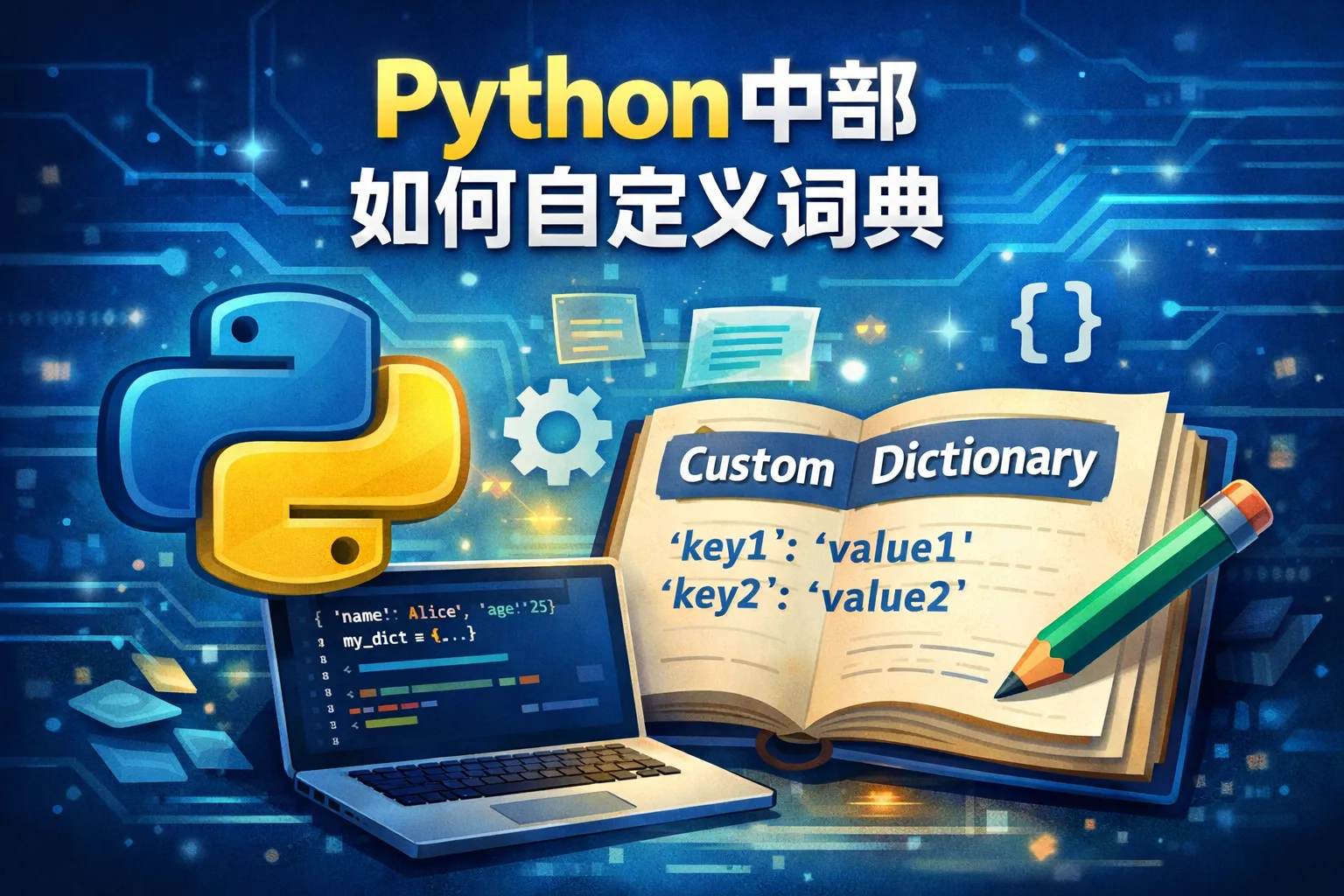 python中部如何自定义词典