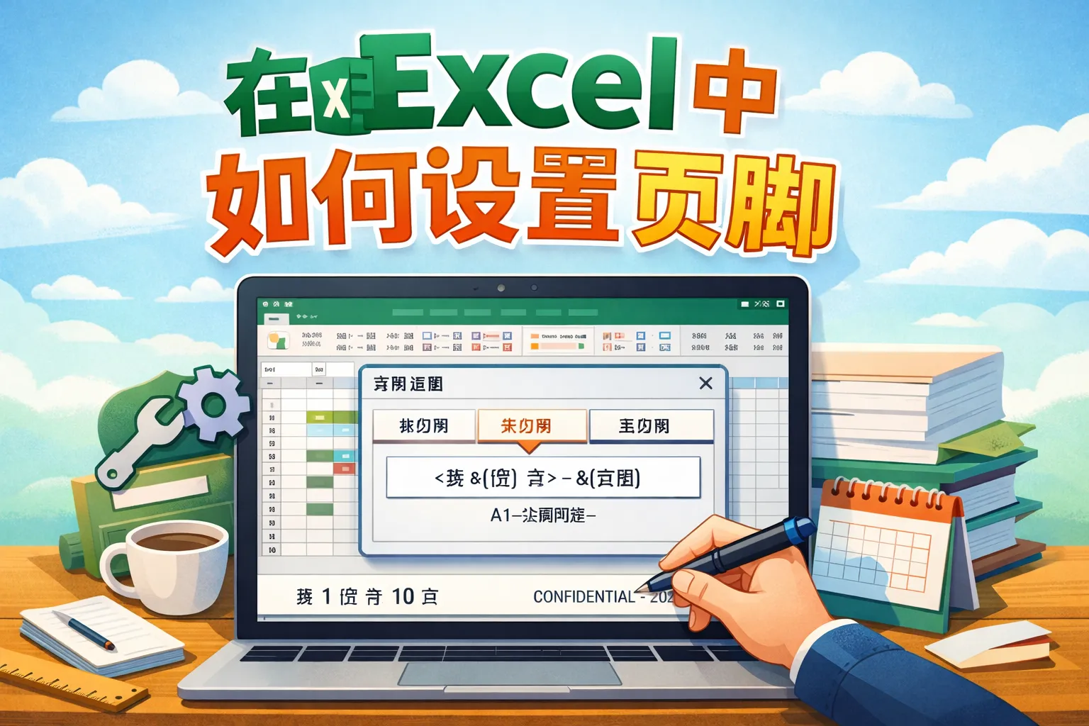 在excel中如何设置页脚