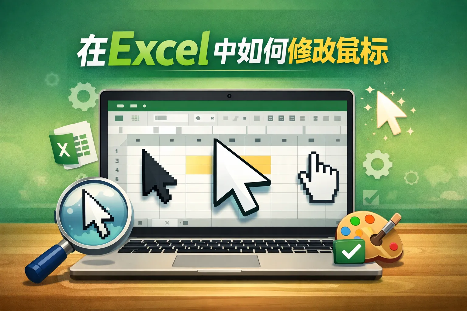 在excel中如何修改鼠标