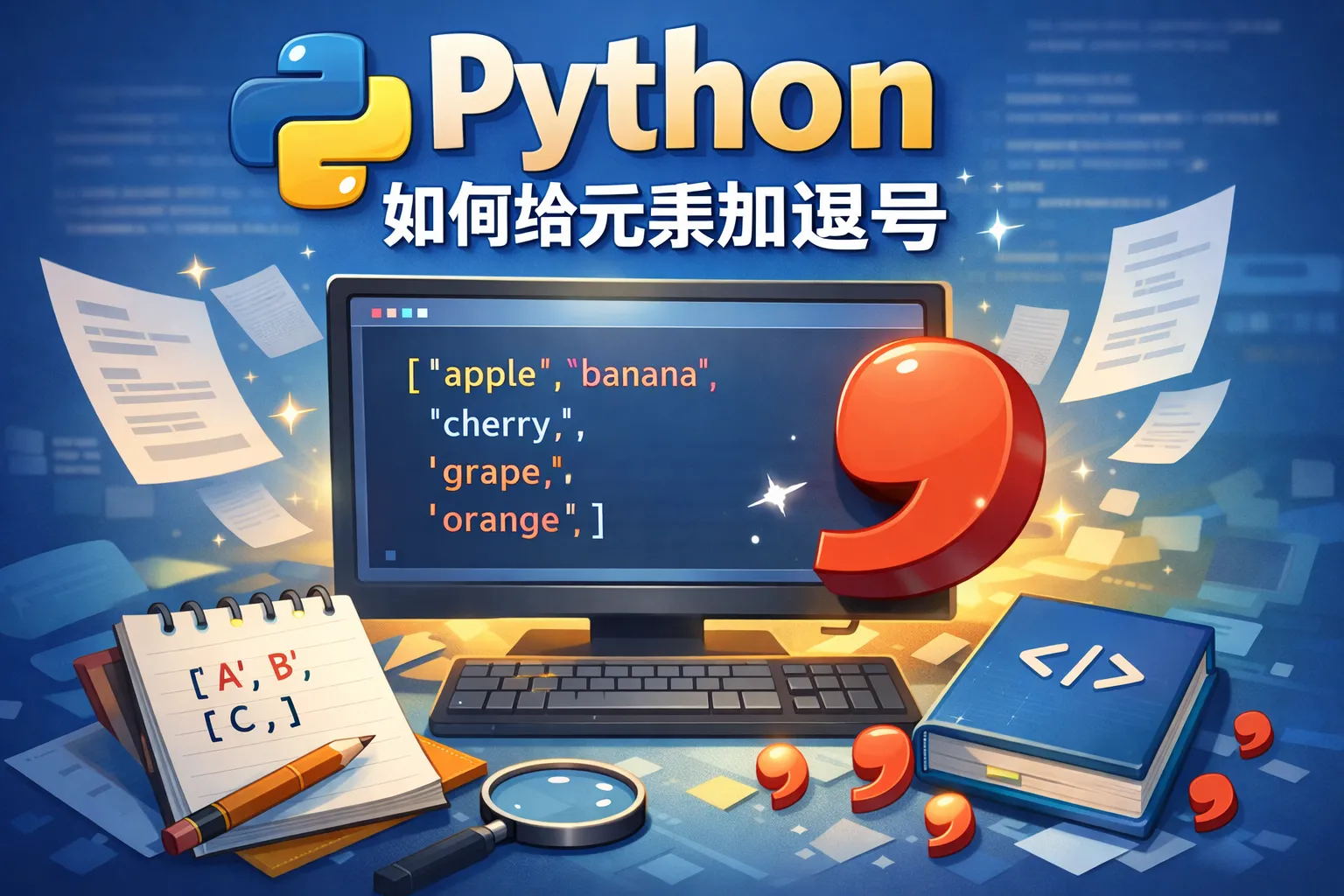 python如何给元素加逗号