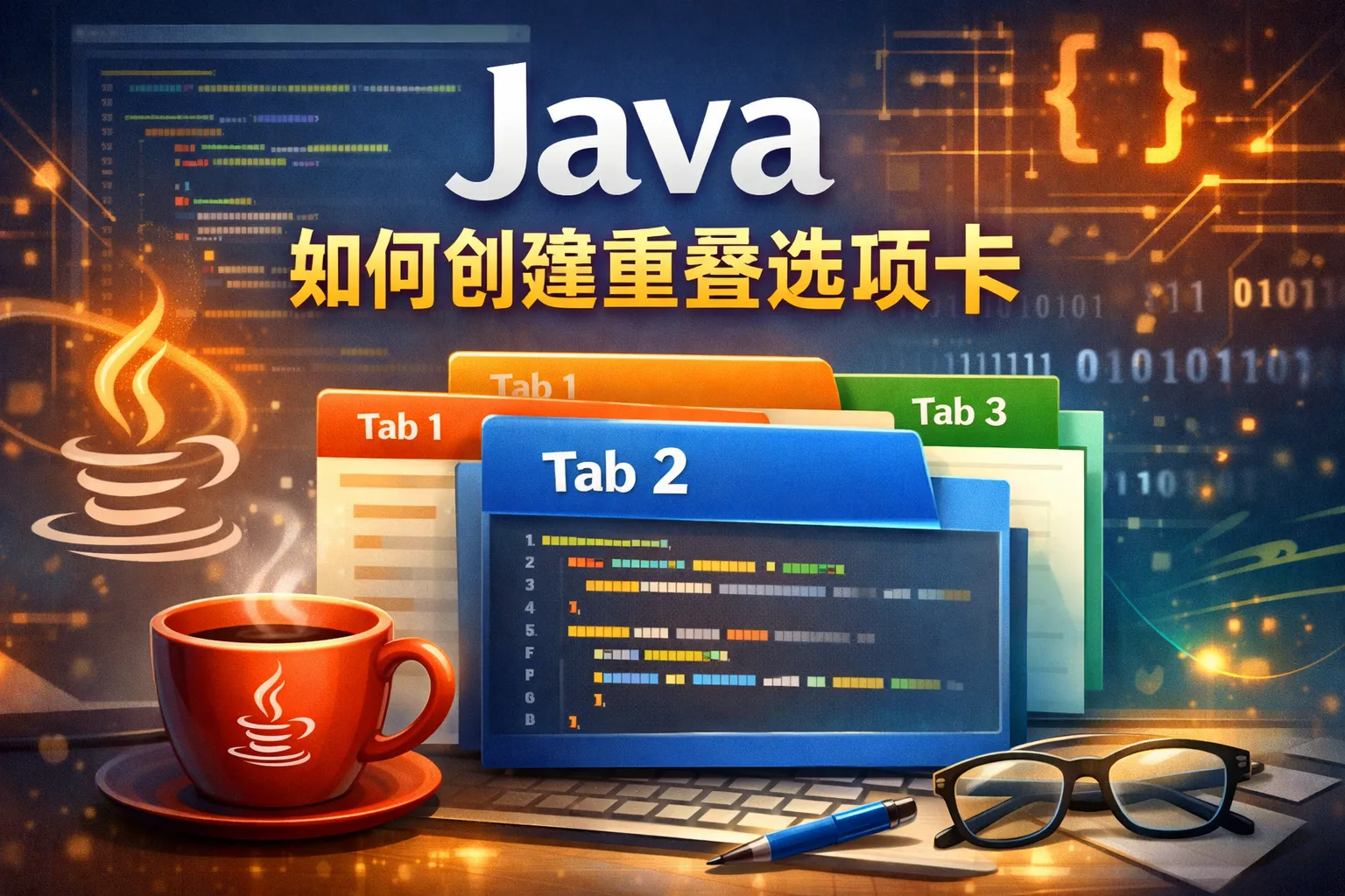 java如何创建重叠选项卡