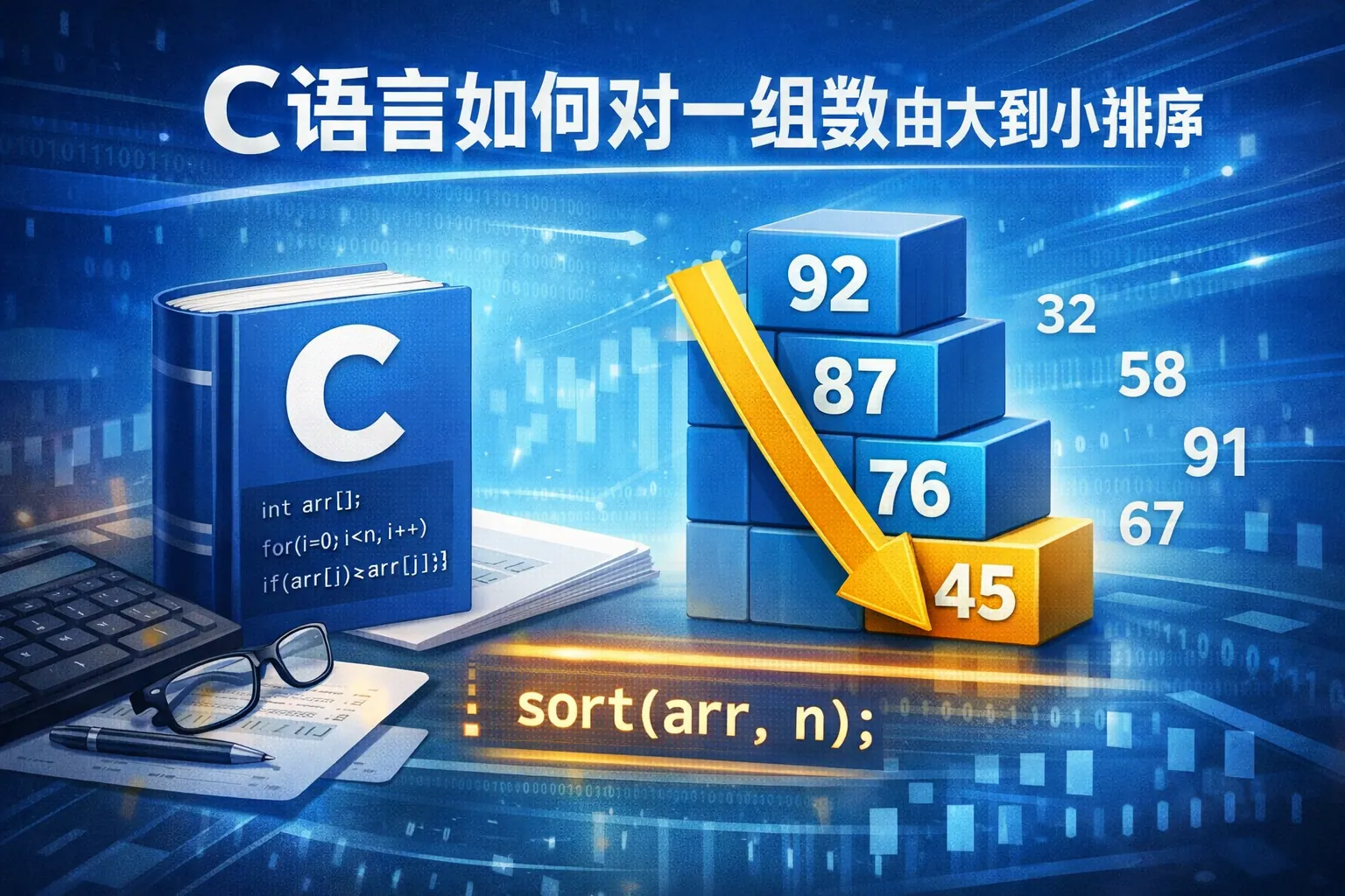 c语言如何对一组数由大到小排序