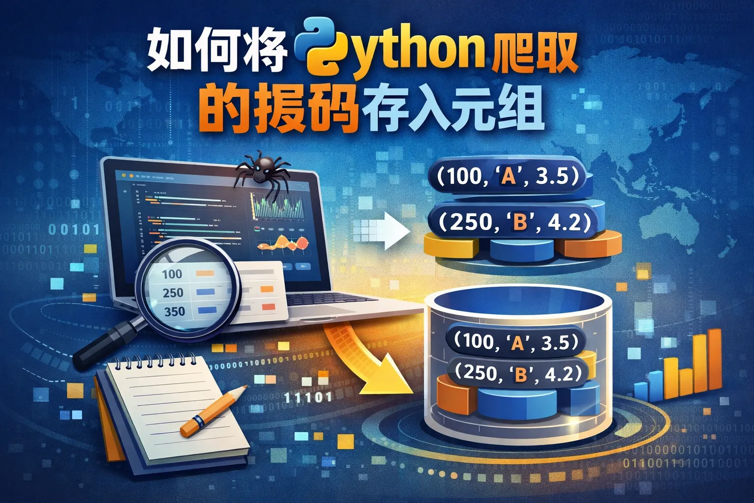 如何将python爬取的数据存入元组