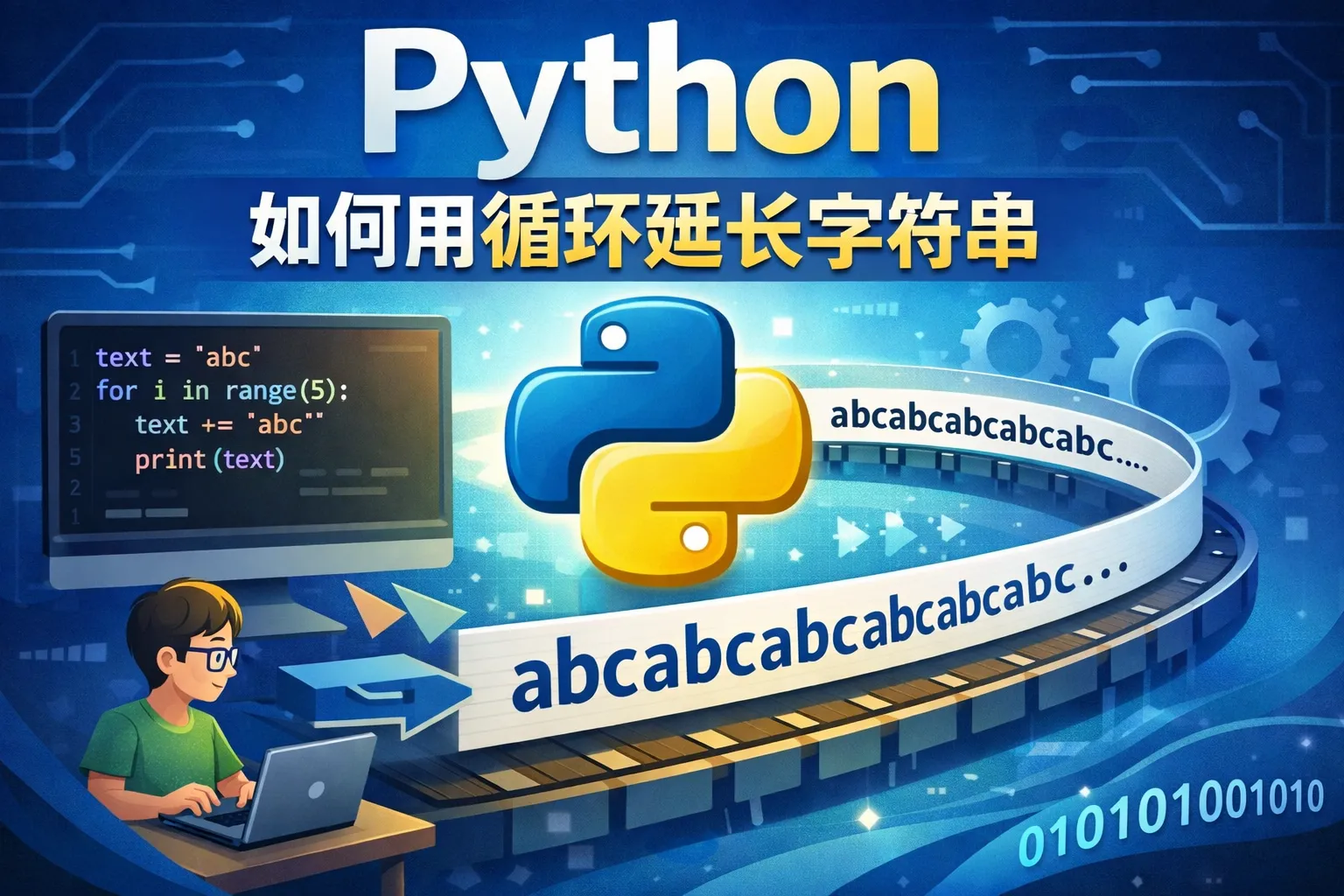 python如何用循环延长字符串