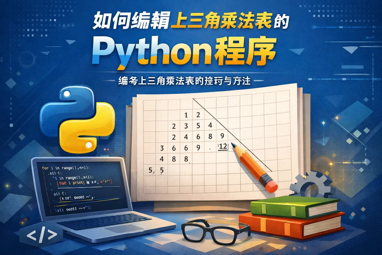 如何编辑上三角乘法表的Python程序