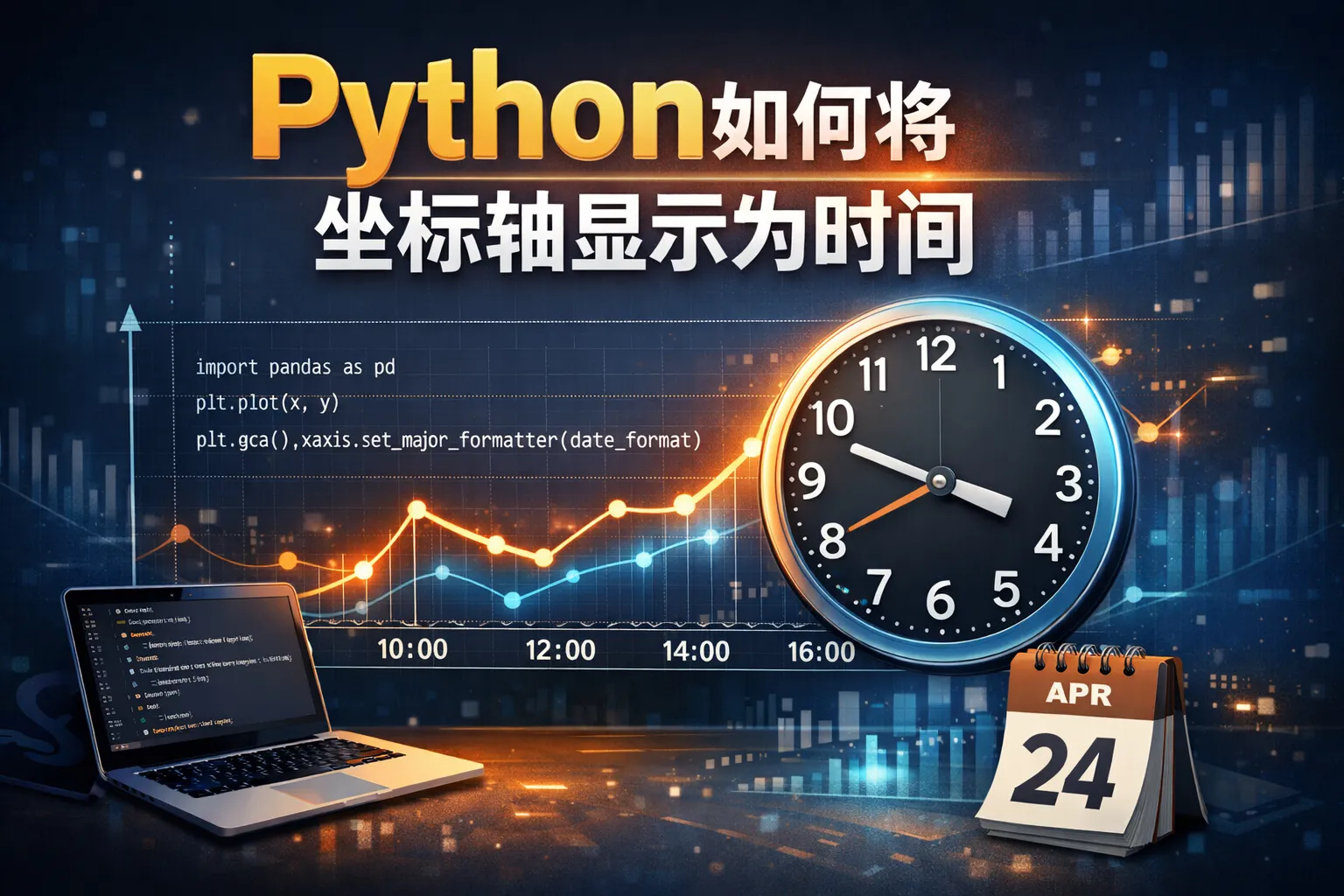 python如何将坐标轴显示为时间