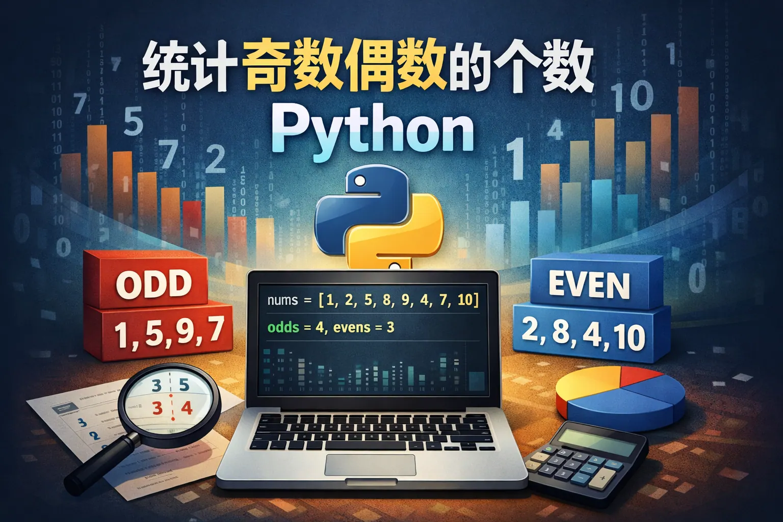 统计奇数偶数的个数Python