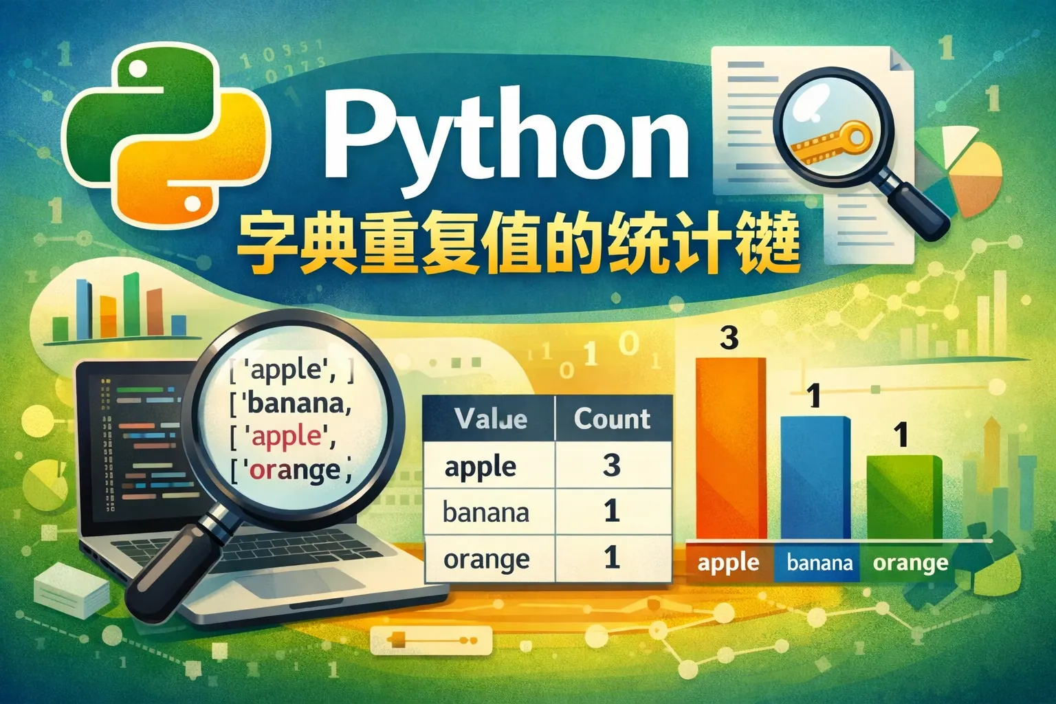 python字典重复值的统计键