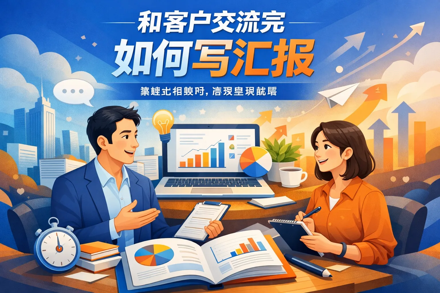 和客户交流完如何写汇报