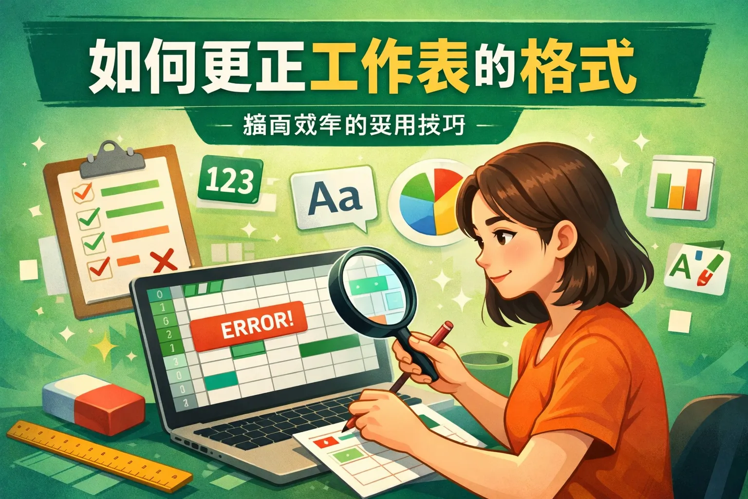 如何更正工作表的格式